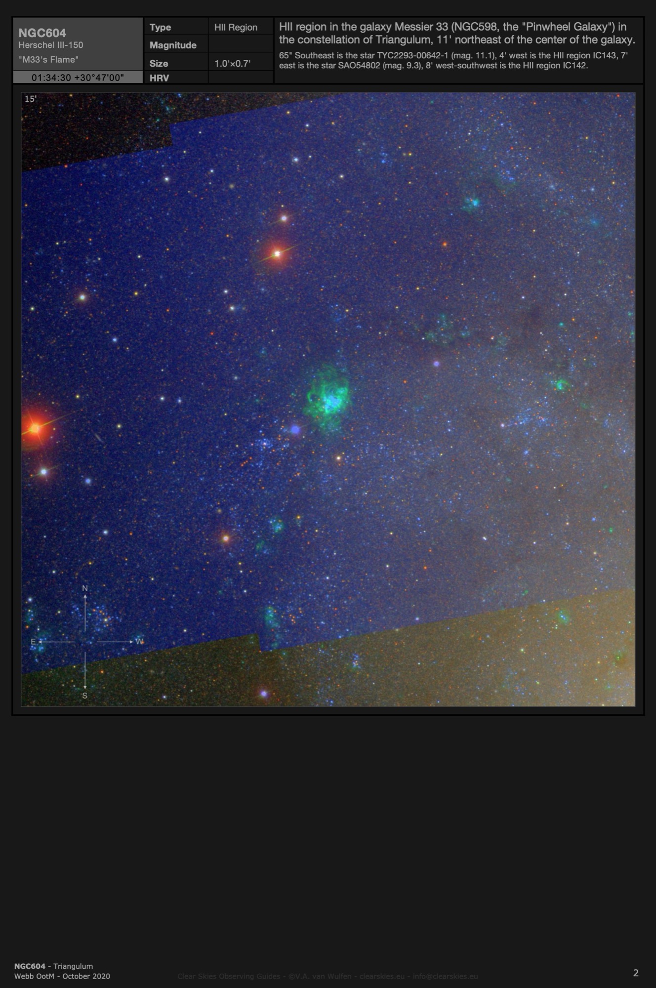 HII Region NGC604 - "M33's Flame" in Triangulum HII Region NGC604 - "M33's Flame" in Triangulum
