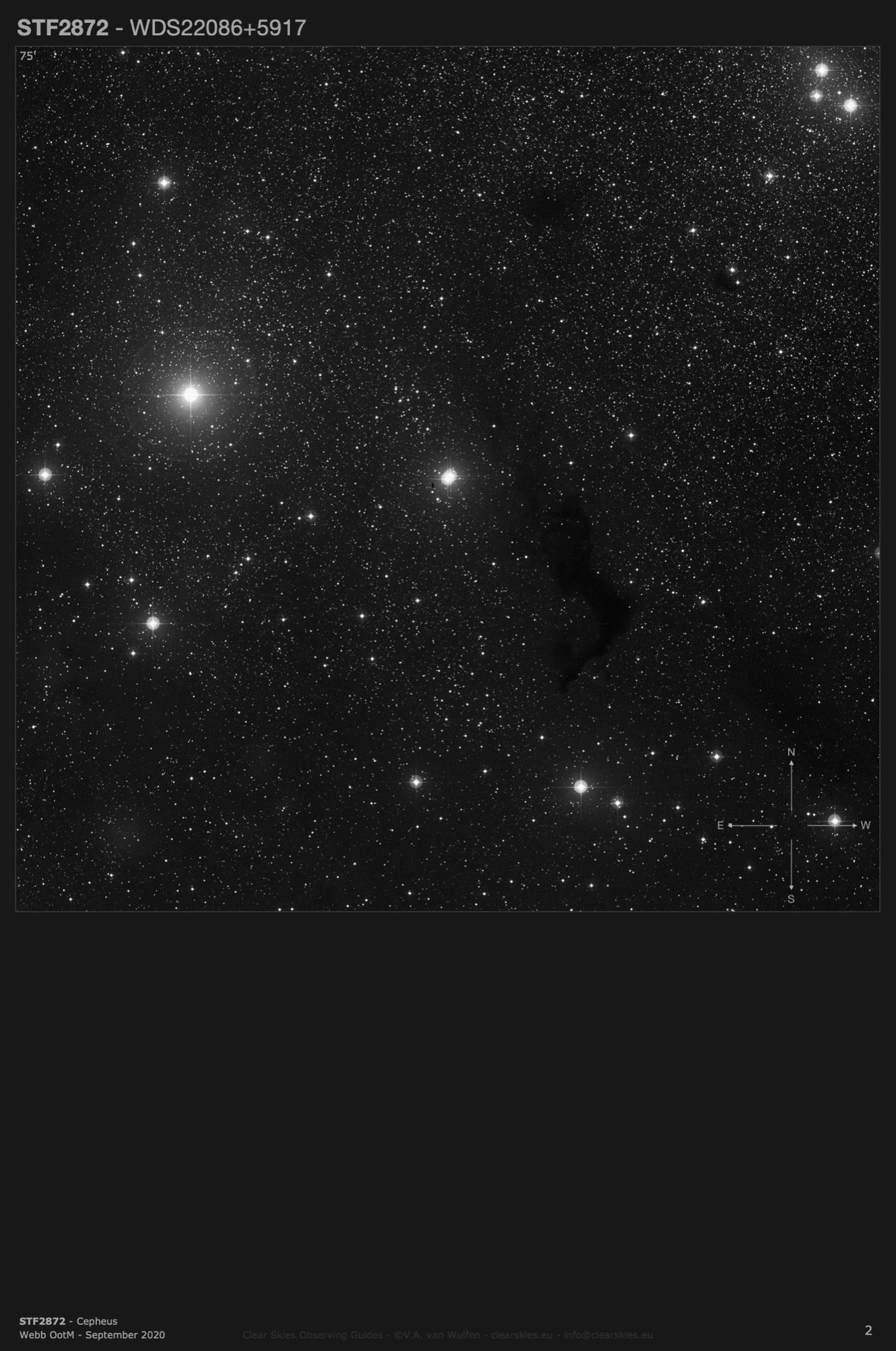 STF2872 (WDS22086+5917) in Cepheus STF2872 (WDS22086+5917) in Cepheus