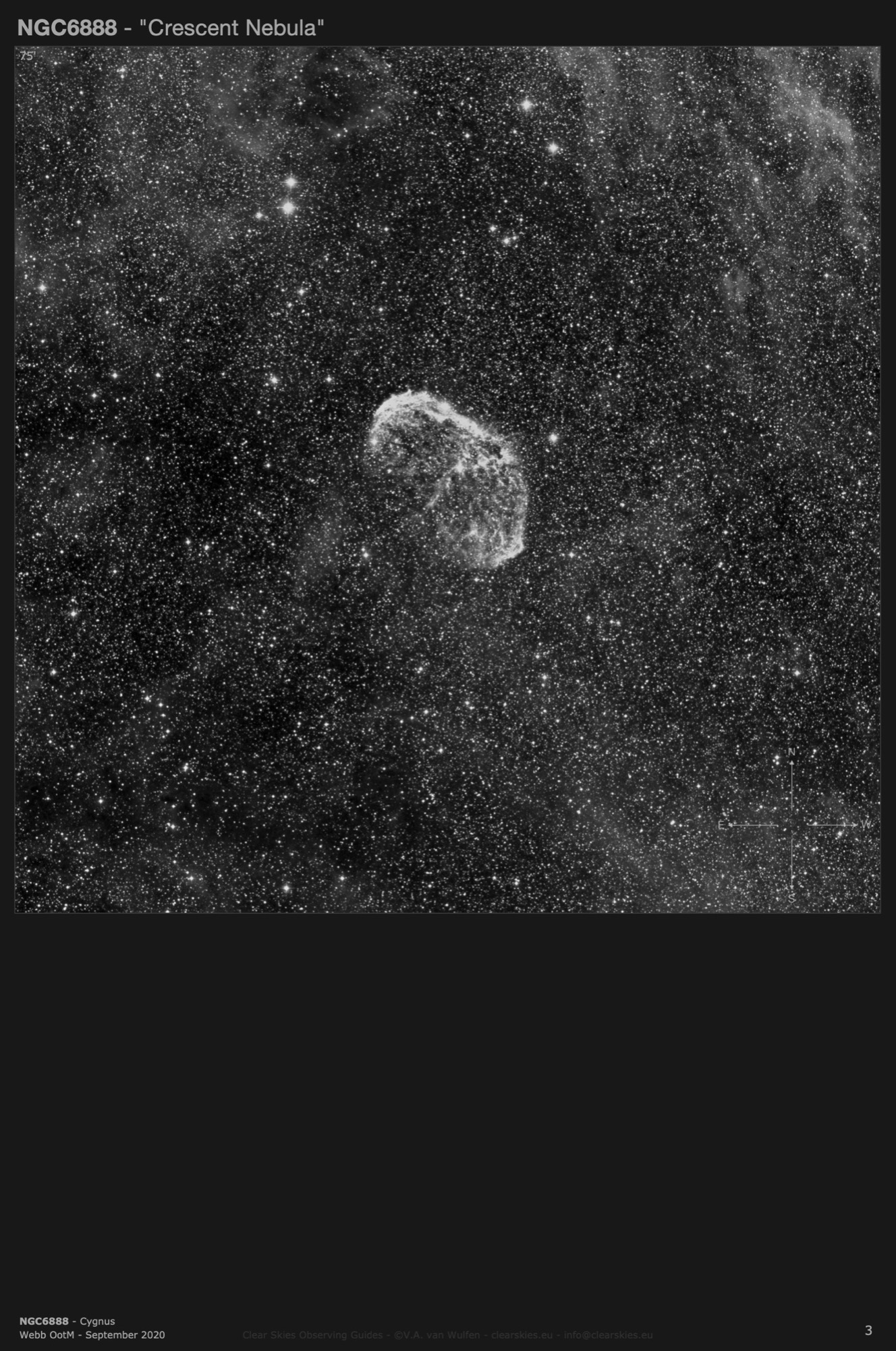 Emission nebula NGC6888 - the "Crescent Nebula" in Cygnus Emission nebula NGC6888 - the "Crescent Nebula" in Cygnus