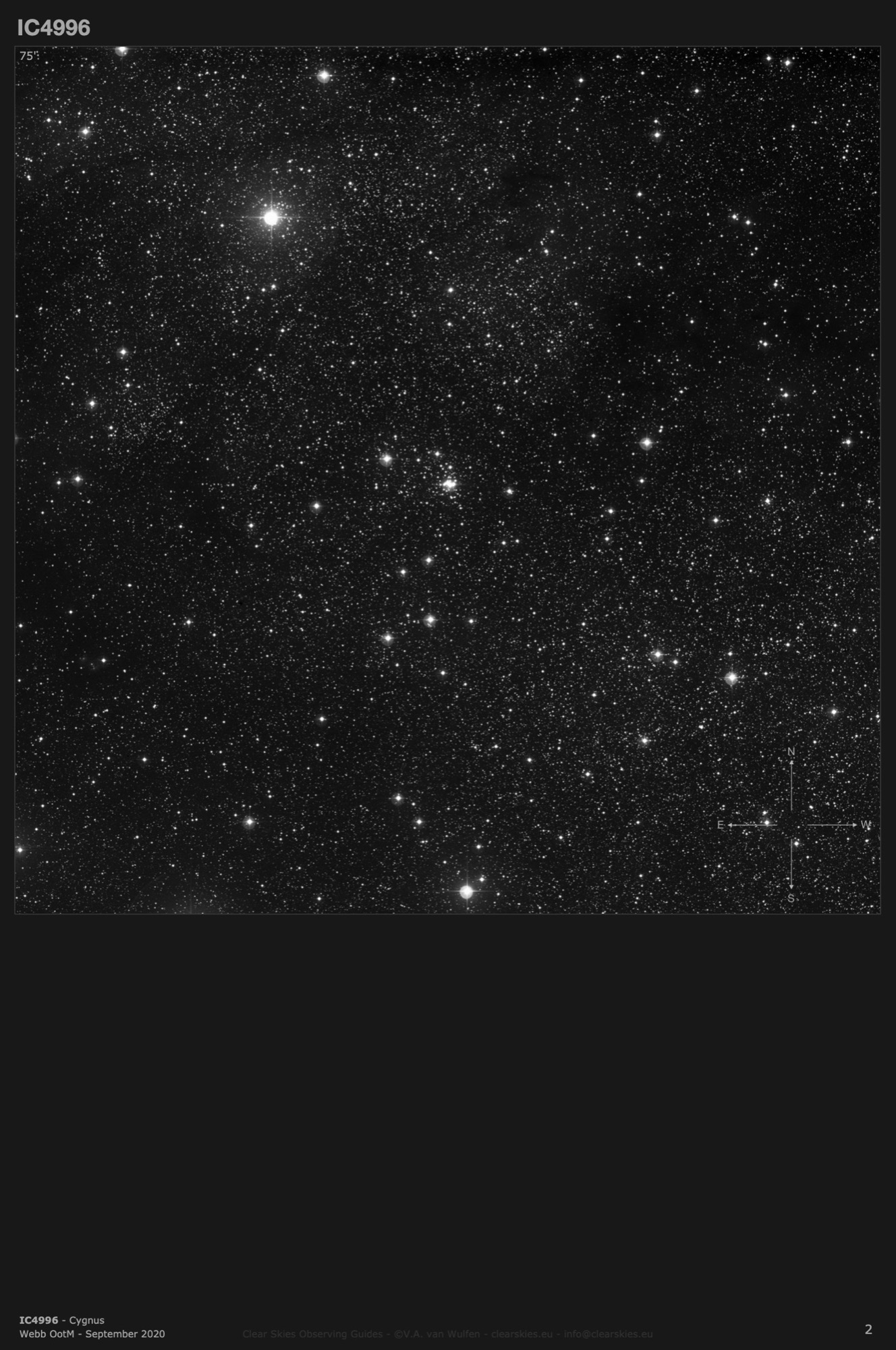 Open cluster IC4996 in Cygnus Open cluster IC4996 in Cygnus
