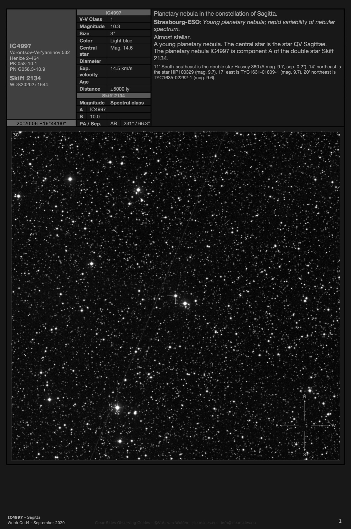Planetary nebula IC4997 in Sagitta Planetary nebula IC4997 in Sagitta