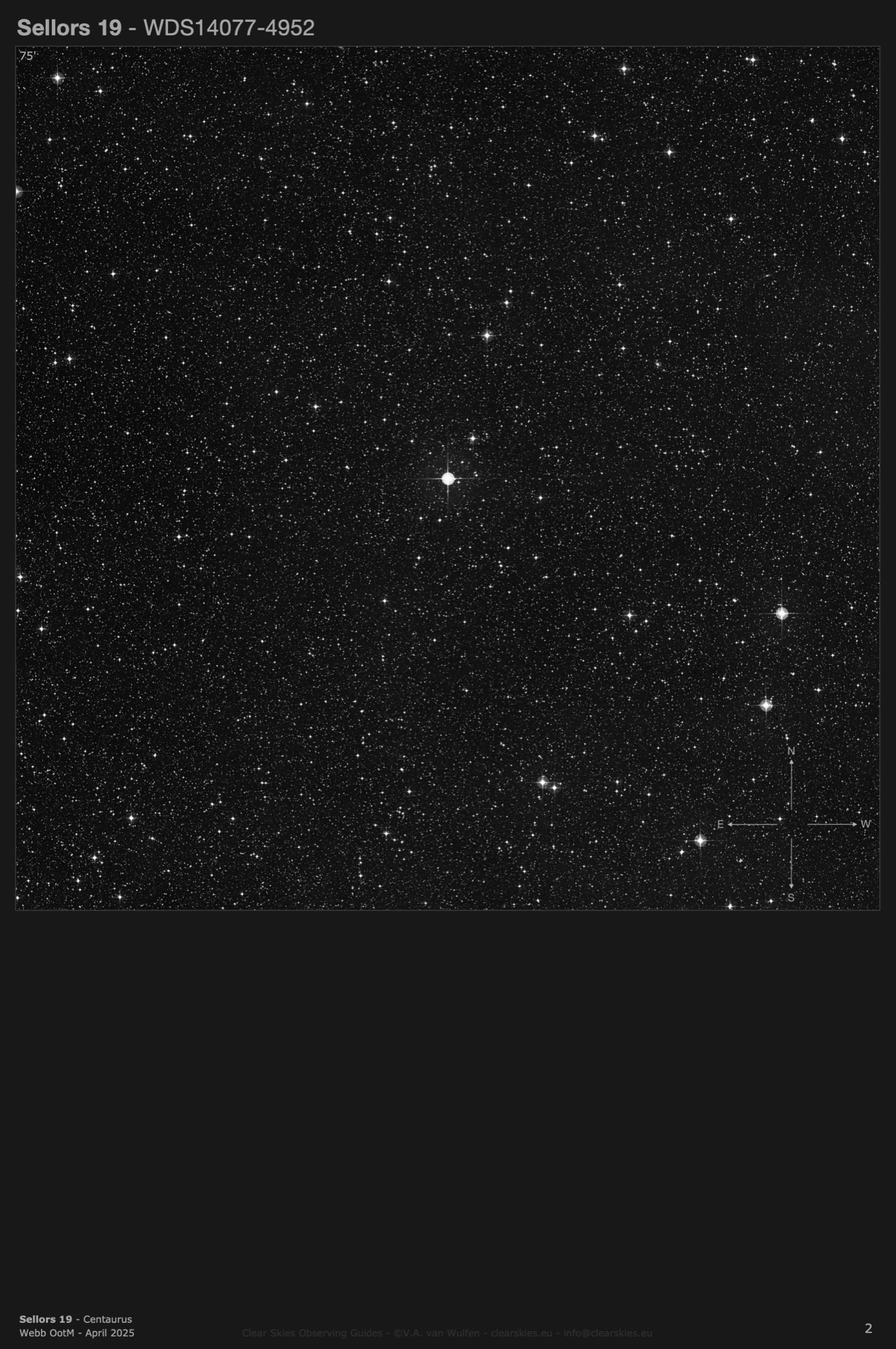 Double star Sellors 19 (WDS14077-4952) in Centaurus Double star Sellors 19 (WDS14077-4952) in Centaurus