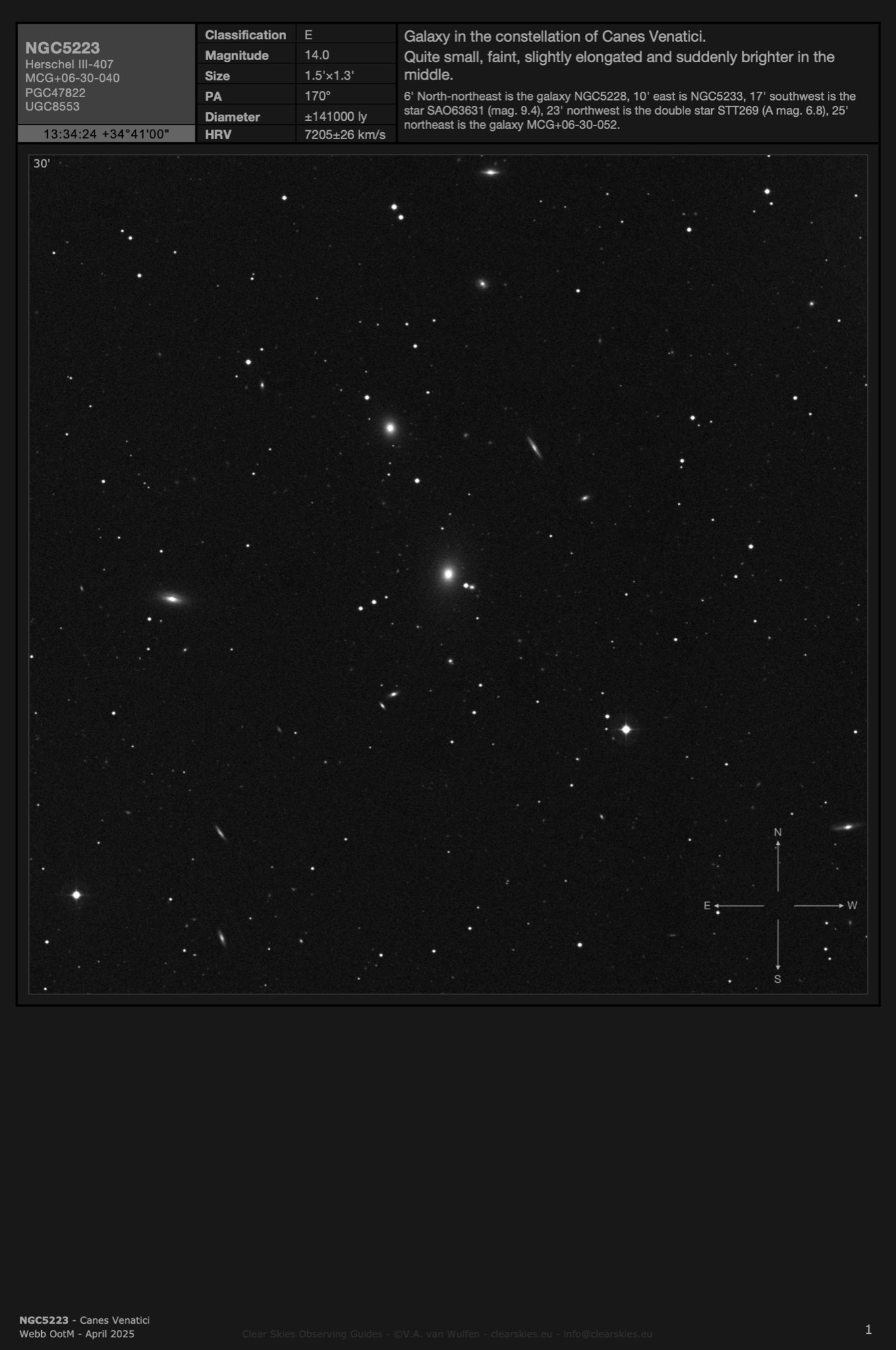 Galaxy NGC5223 in Canes Venatici Galaxy NGC5223 in Canes Venatici