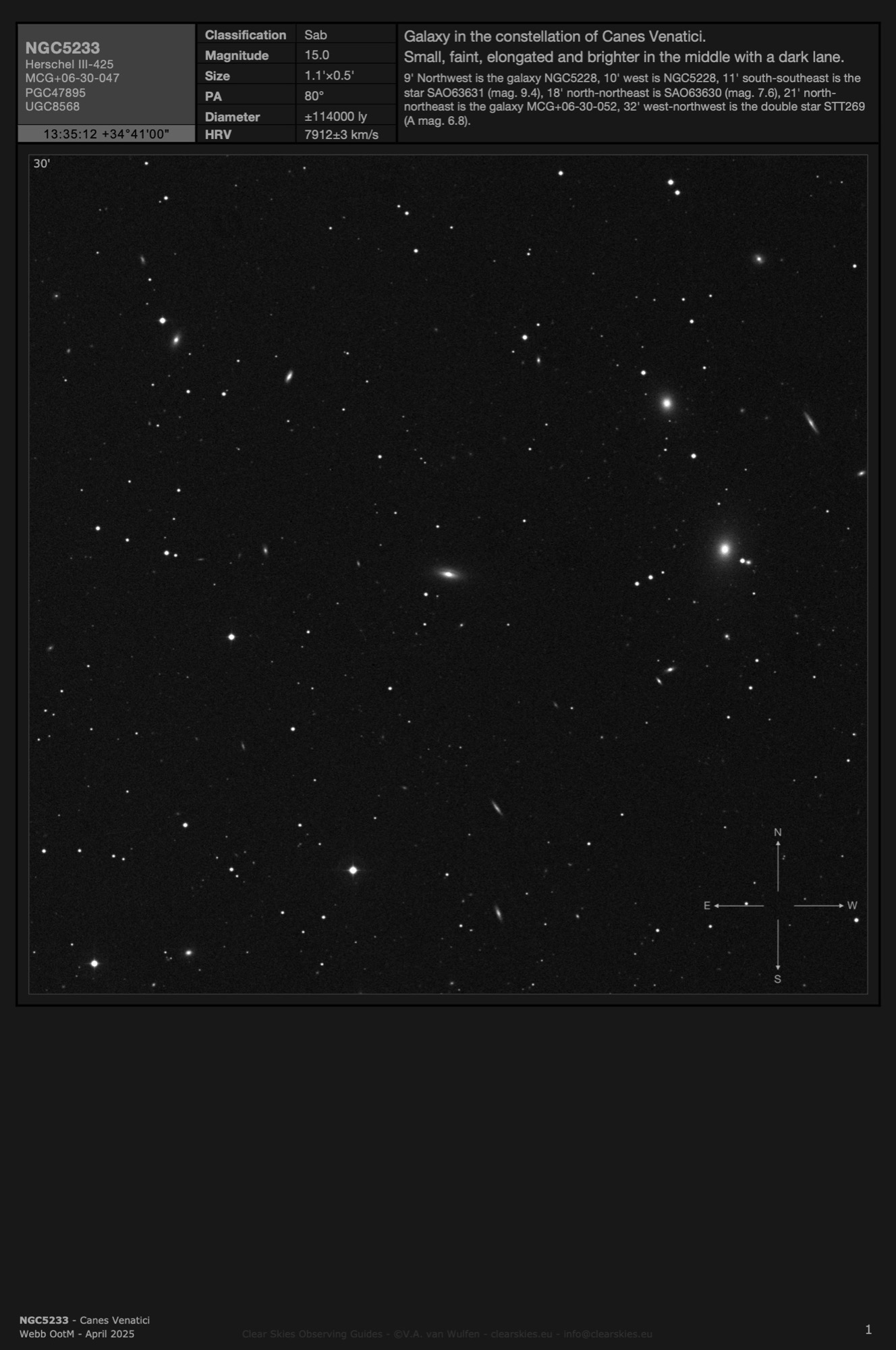 Galaxy NGC5233 in Canes Venatici Galaxy NGC5233 in Canes Venatici