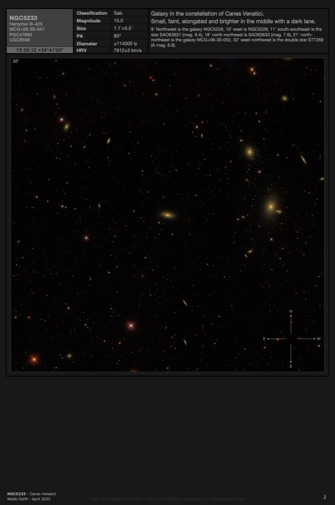 Galaxy NGC5233 in Canes Venatici Galaxy NGC5233 in Canes Venatici