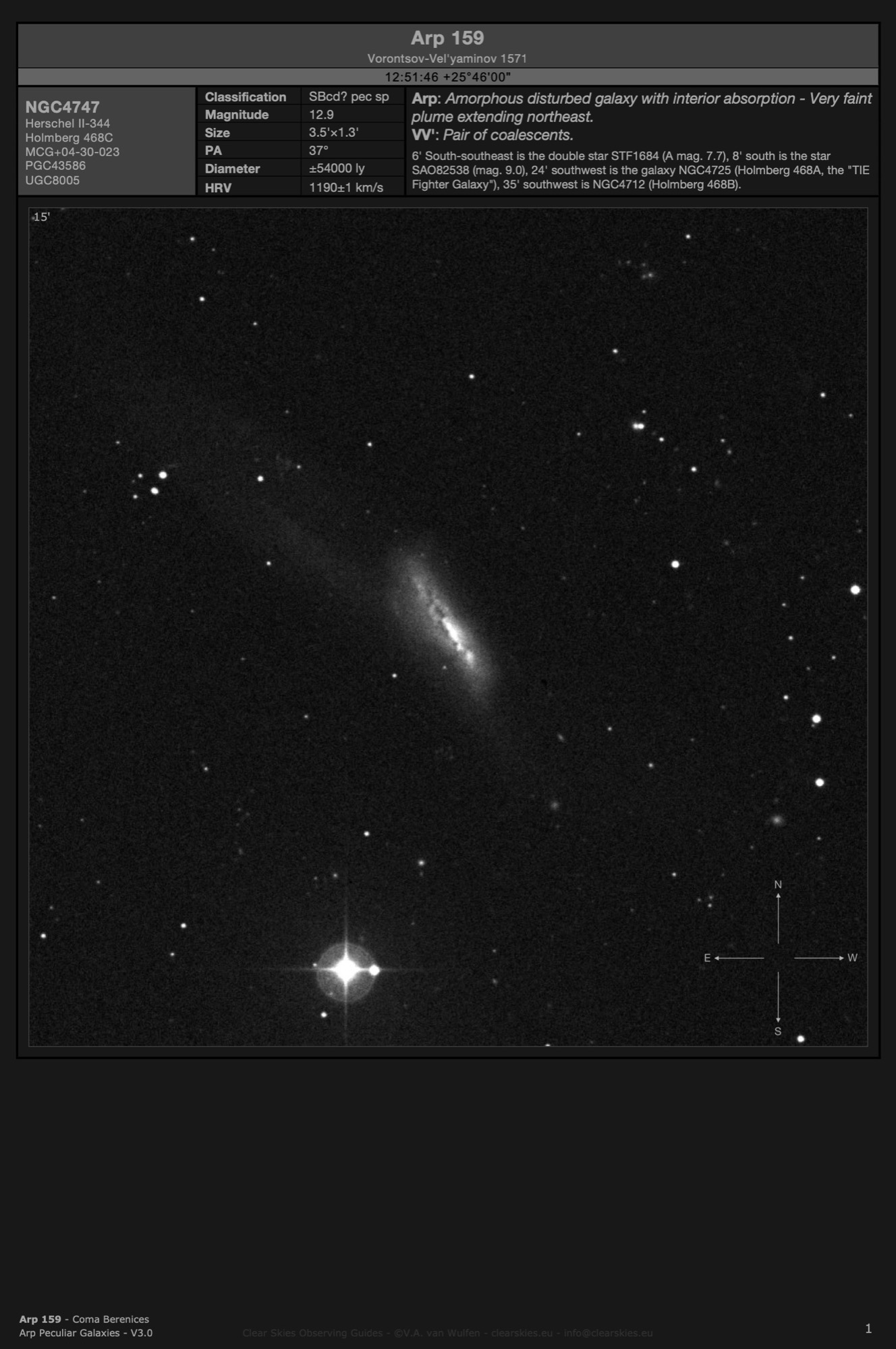 Galaxy NGC4747 (Arp 159) in Coma Berenices Galaxy NGC4747 (Arp 159) in Coma Berenices