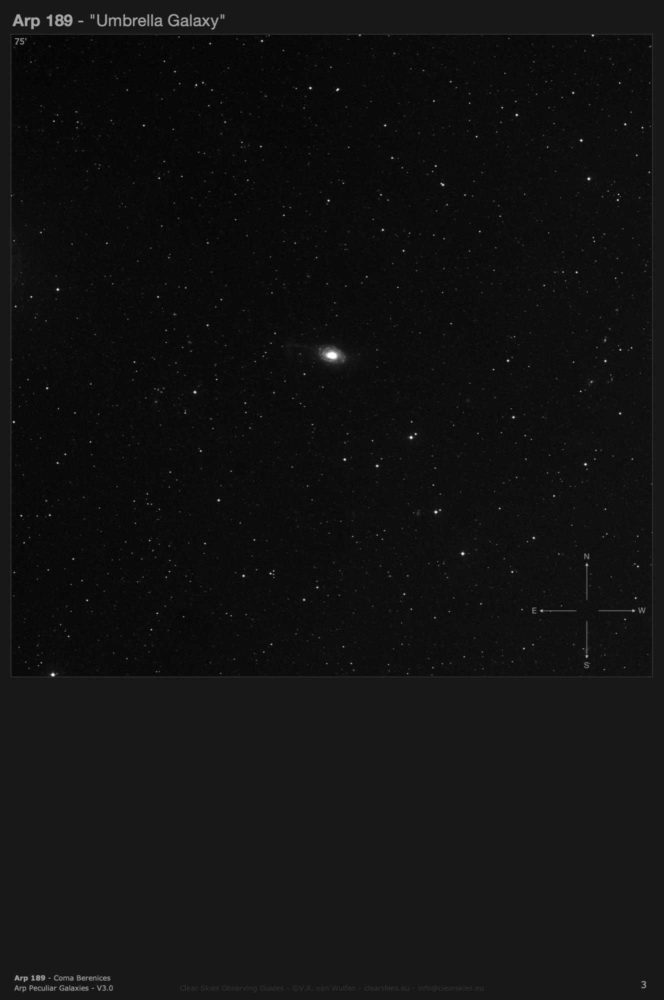 Galaxy NGC4651 (Arp 189) - the "Umbrella Galaxy" in Coma Berenices Galaxy NGC4651 (Arp 189) - the "Umbrella Galaxy" in Coma Berenices