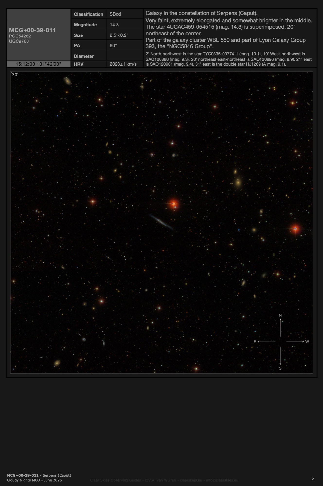 Galaxy MCG+00-39-011 in Serpens (Caput) Galaxy MCG+00-39-011 in Serpens (Caput)