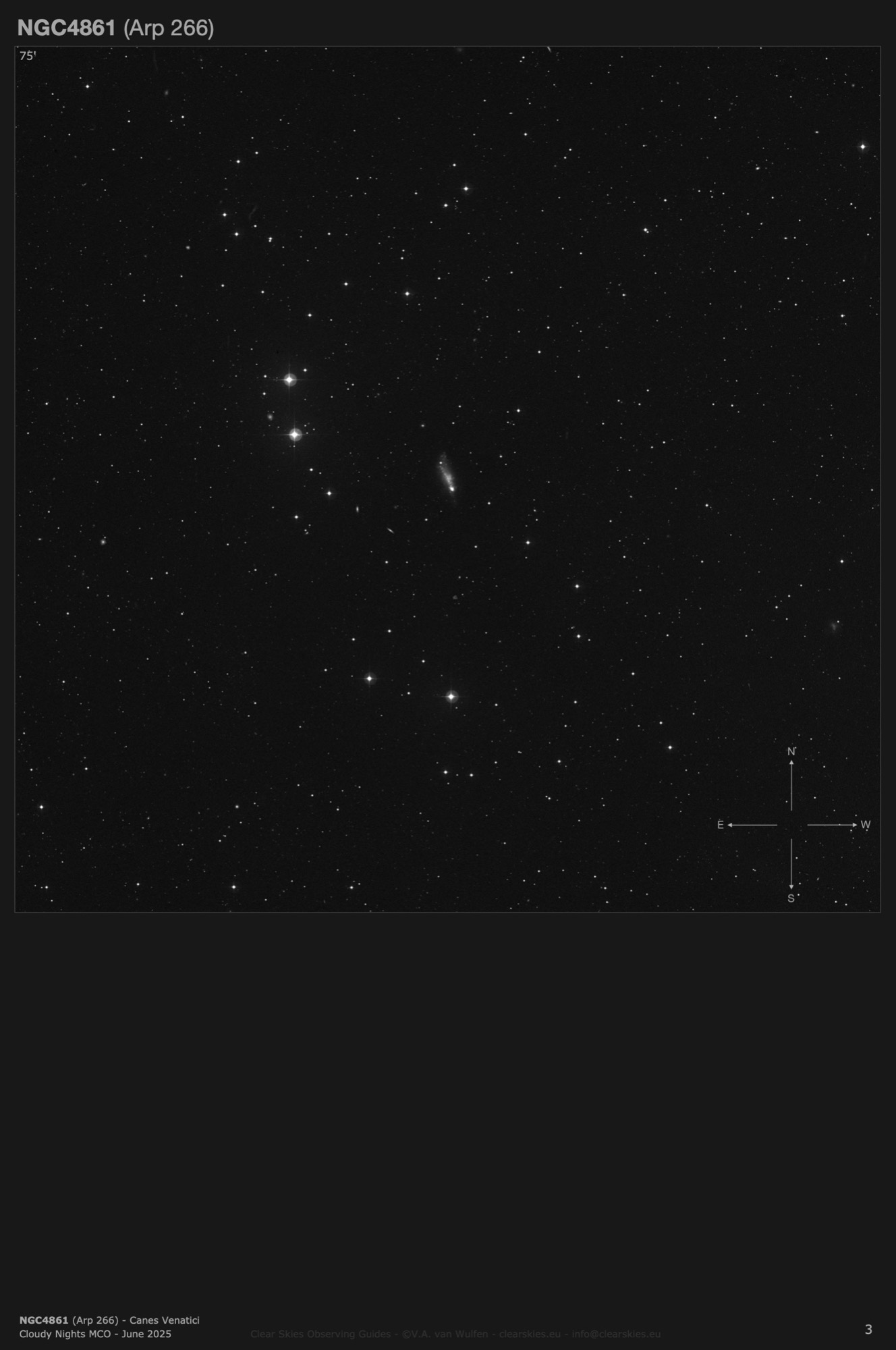 Galaxy NGC4861 (Arp 266) with HII region PGC93120 (Markarian 59) in Canes Venatici Galaxy NGC4861 (Arp 266) with HII region PGC93120 (Markarian 59) in Canes Venatici