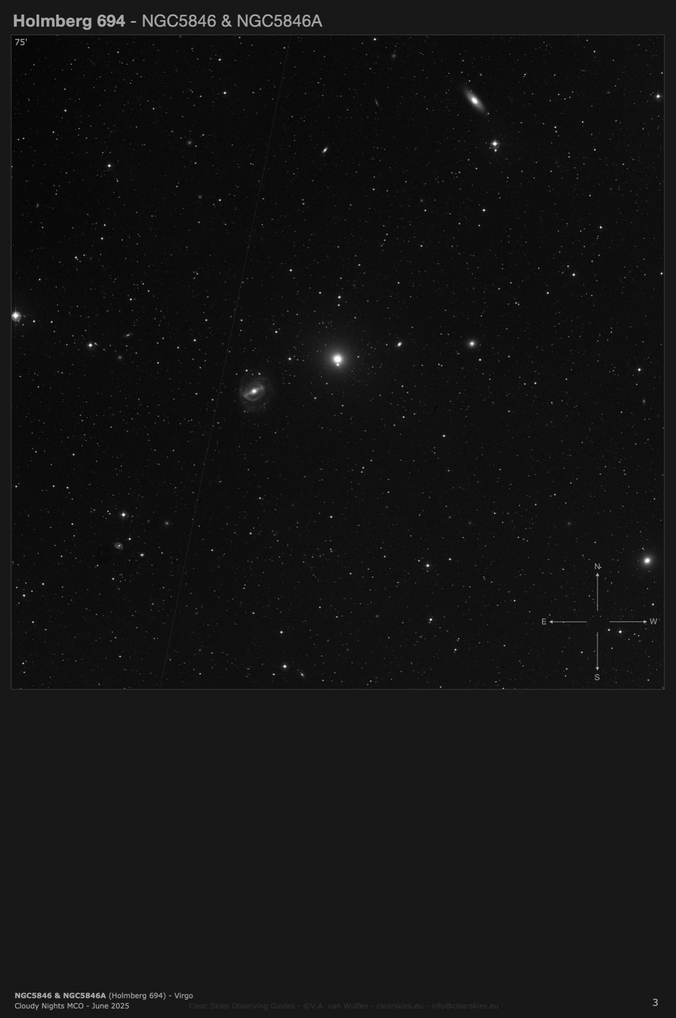 Galaxy pair NGC5846 & NGC5846A (Holmberg 694) in Virgo Galaxy pair NGC5846 & NGC5846A (Holmberg 694) in Virgo