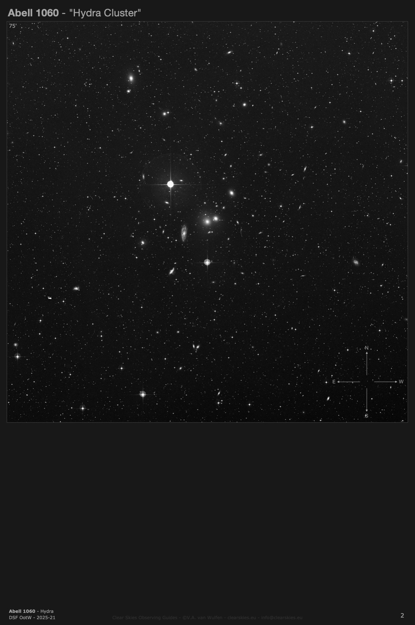 The center of the galaxy cluster Abell 1060 - the "Hydra Cluster" in Hydra The center of the galaxy cluster Abell 1060 - the "Hydra Cluster" in Hydra