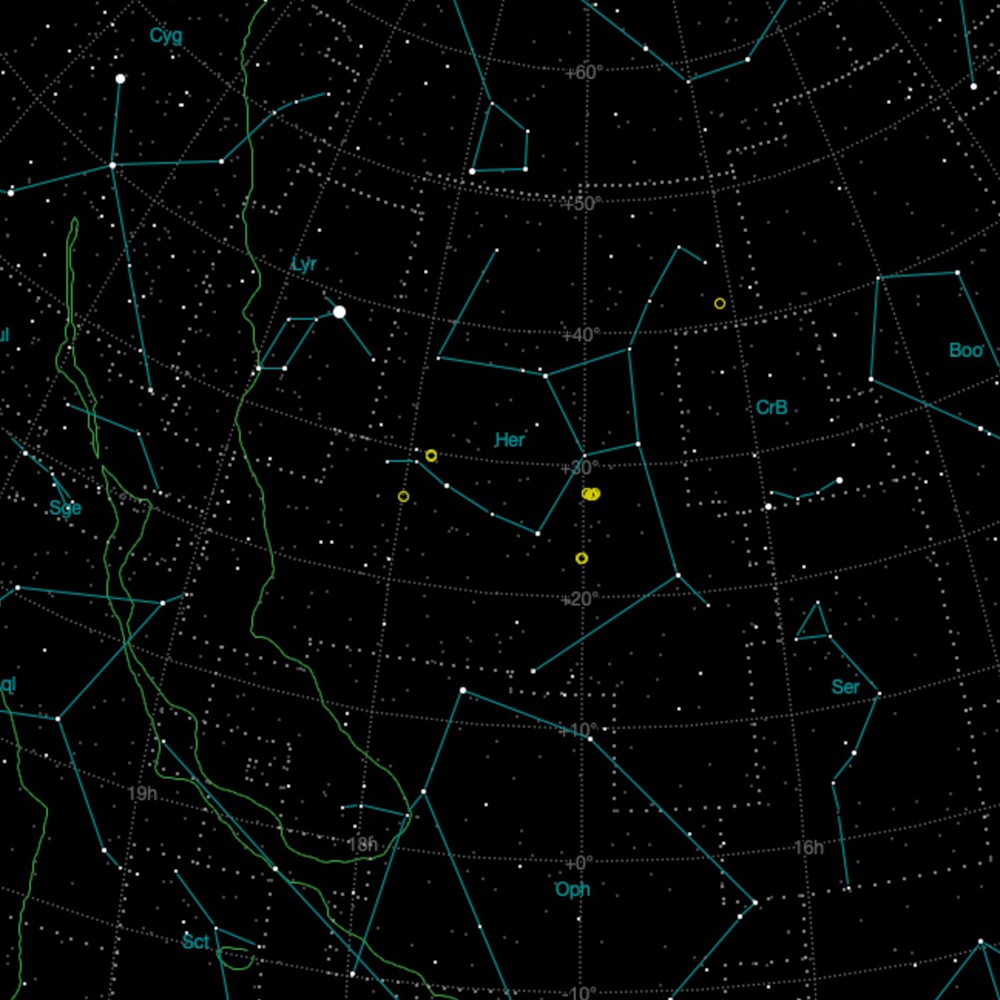 Galaxies in Hercules, observed in the early morning of 29 April 2025 Galaxies in Hercules, observed in the early morning of 29 April 2025
