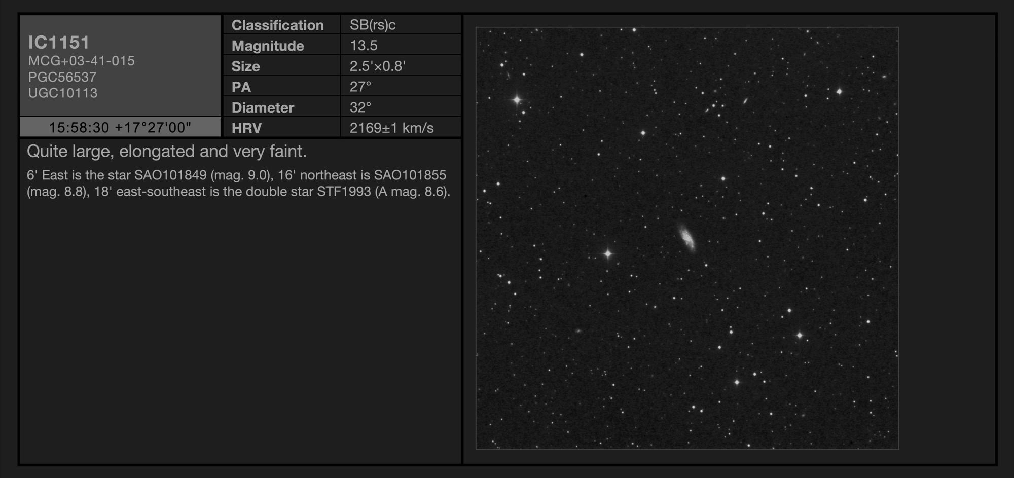 Galaxy IC1151 in Serpens (Caput) Galaxy IC1151 in Serpens (Caput)