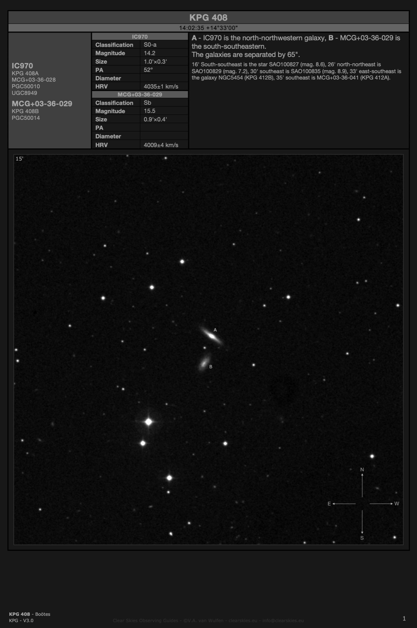 Galaxy pair KPG 408: IC970 & MCG+03-36-029 (PGC50014) in Boötes Galaxy pair KPG 408: IC970 & MCG+03-36-029 (PGC50014) in Boötes