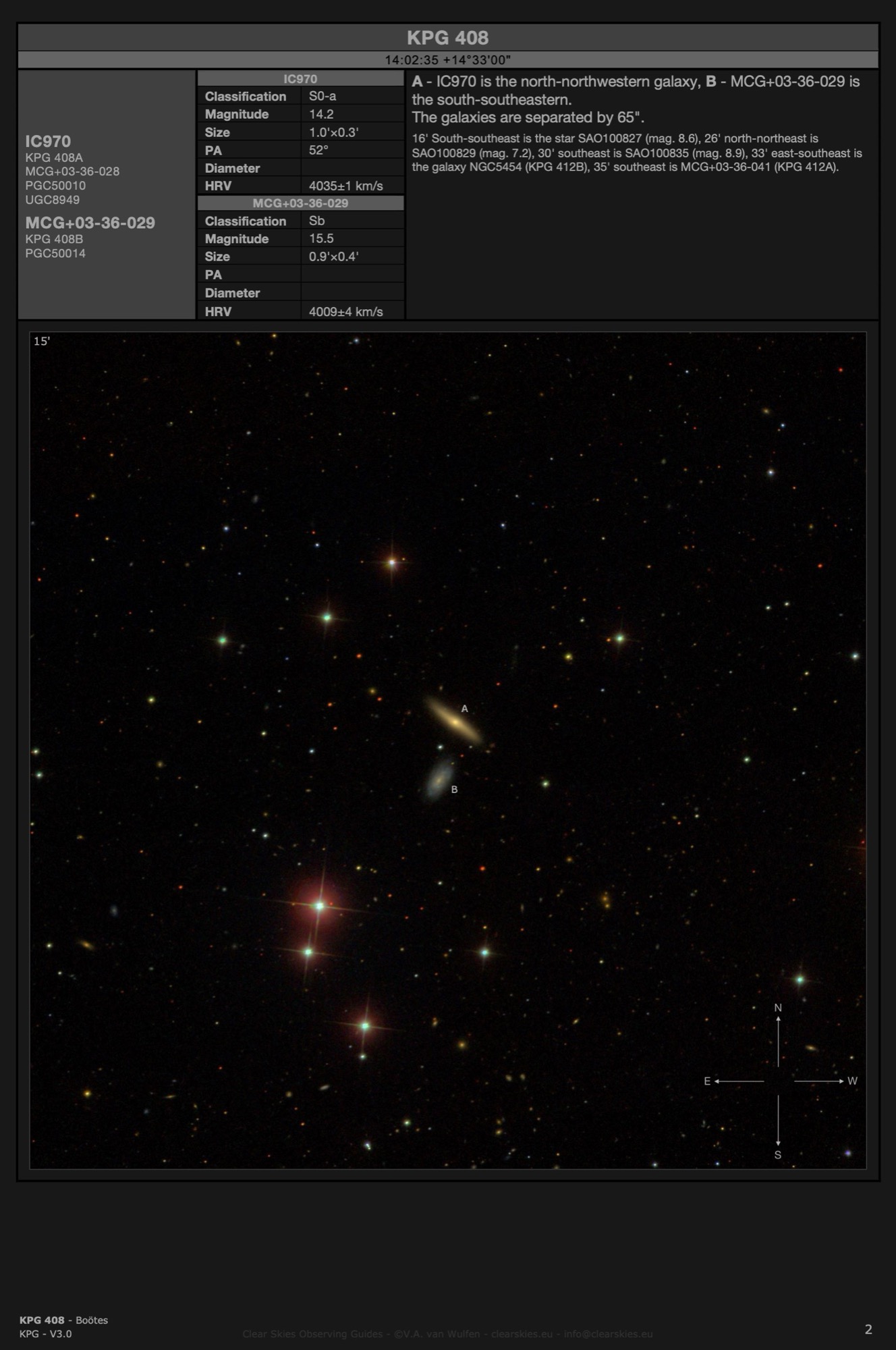 Galaxy pair KPG 408: IC970 & MCG+03-36-029 (PGC50014) in Boötes Galaxy pair KPG 408: IC970 & MCG+03-36-029 (PGC50014) in Boötes