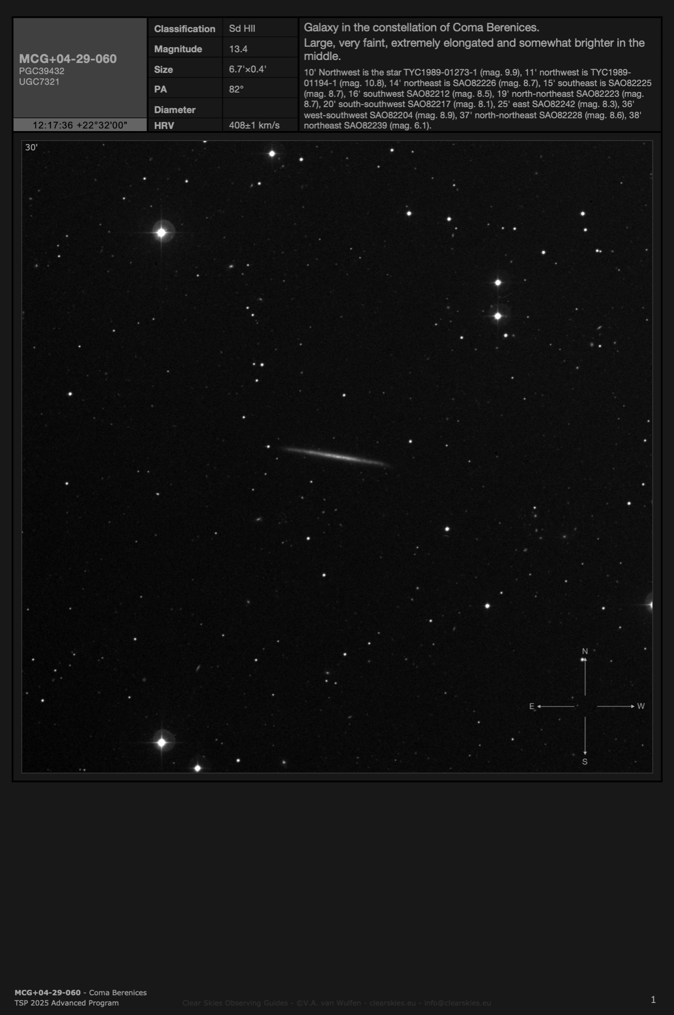 Galaxy MCG+04-29-060 (PGC39432) in Coma Berenices Galaxy MCG+04-29-060 (PGC39432) in Coma Berenices