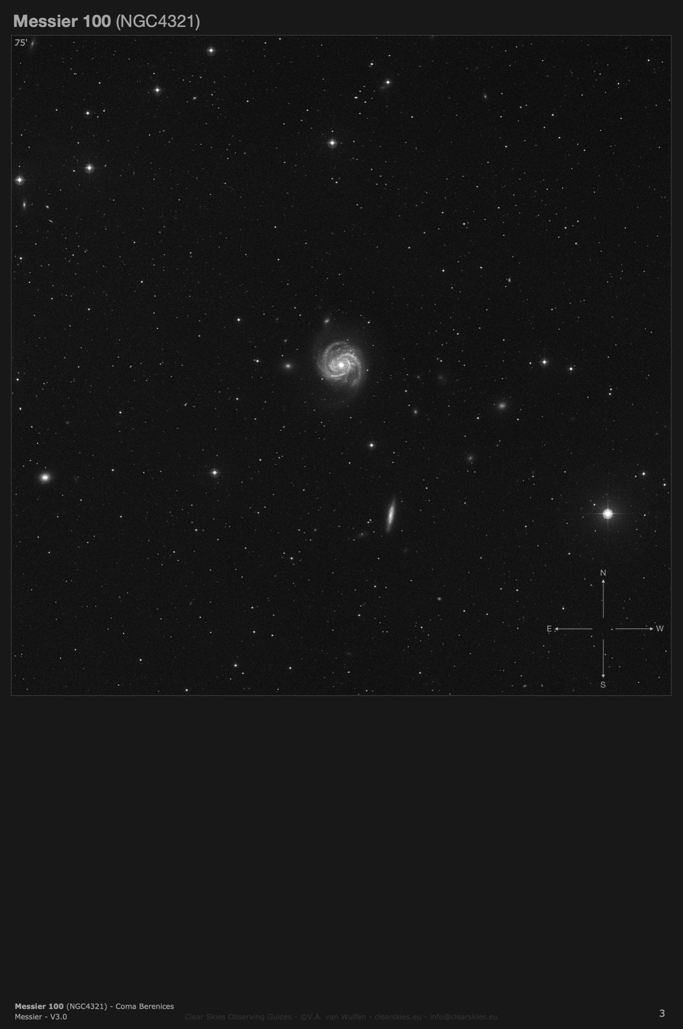 Galaxy Messier 100 (NGC4321) in Coma Berenices Galaxy Messier 100 (NGC4321) in Coma Berenices
