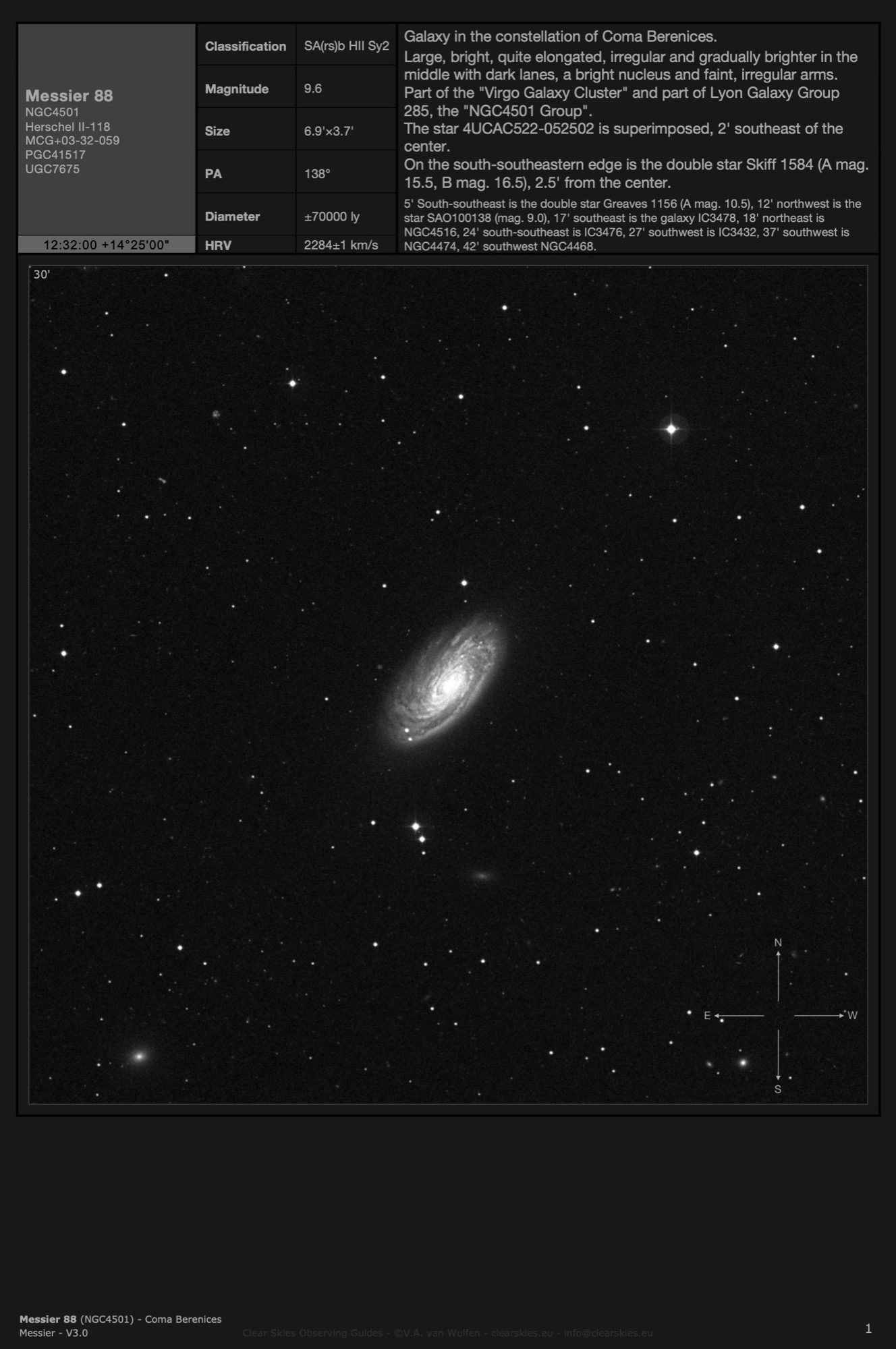 Galaxy Messier 88 (NGC4501) in Coma Berenices Galaxy Messier 88 (NGC4501) in Coma Berenices