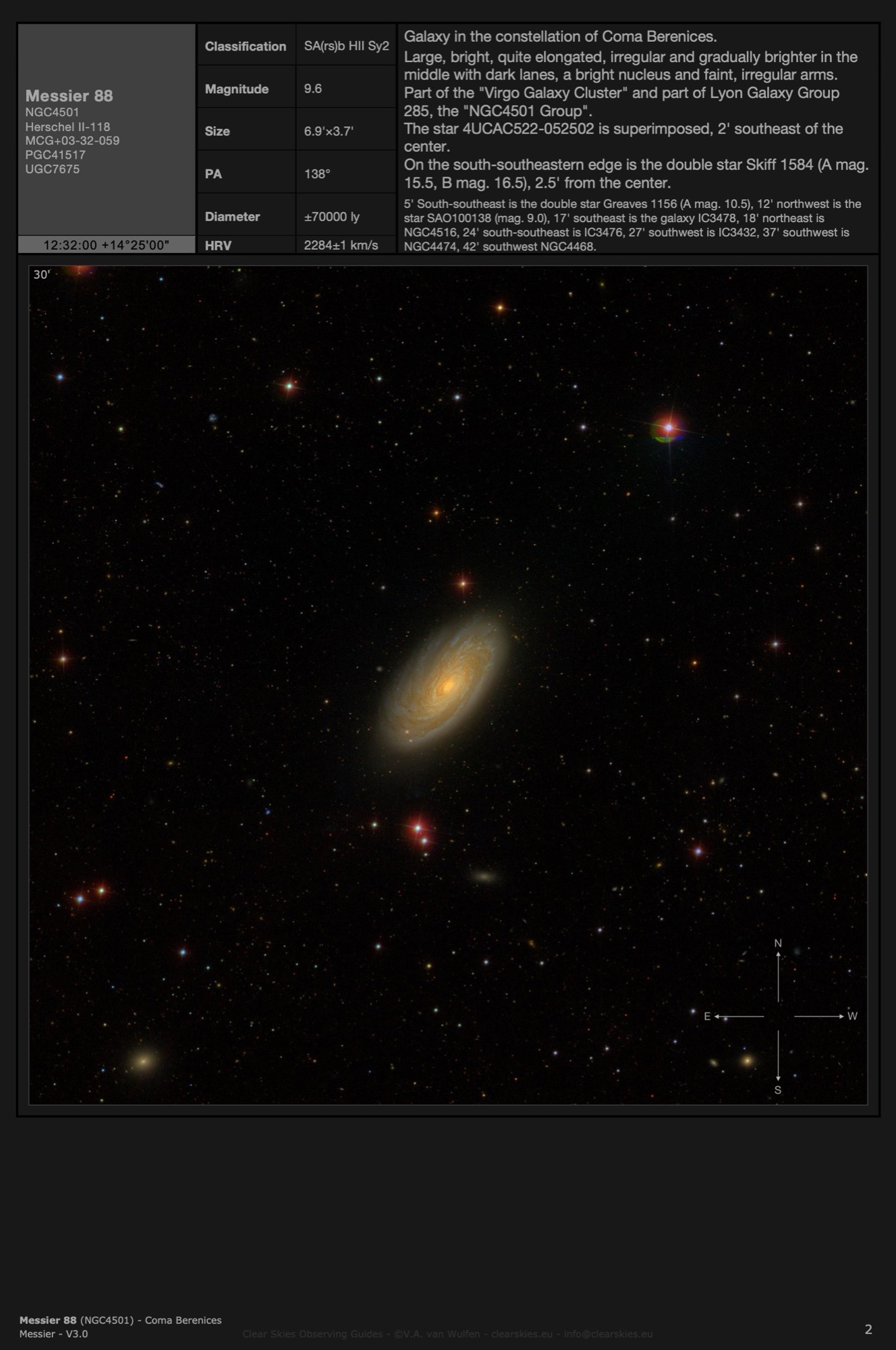 Galaxy Messier 88 (NGC4501) in Coma Berenices Galaxy Messier 88 (NGC4501) in Coma Berenices