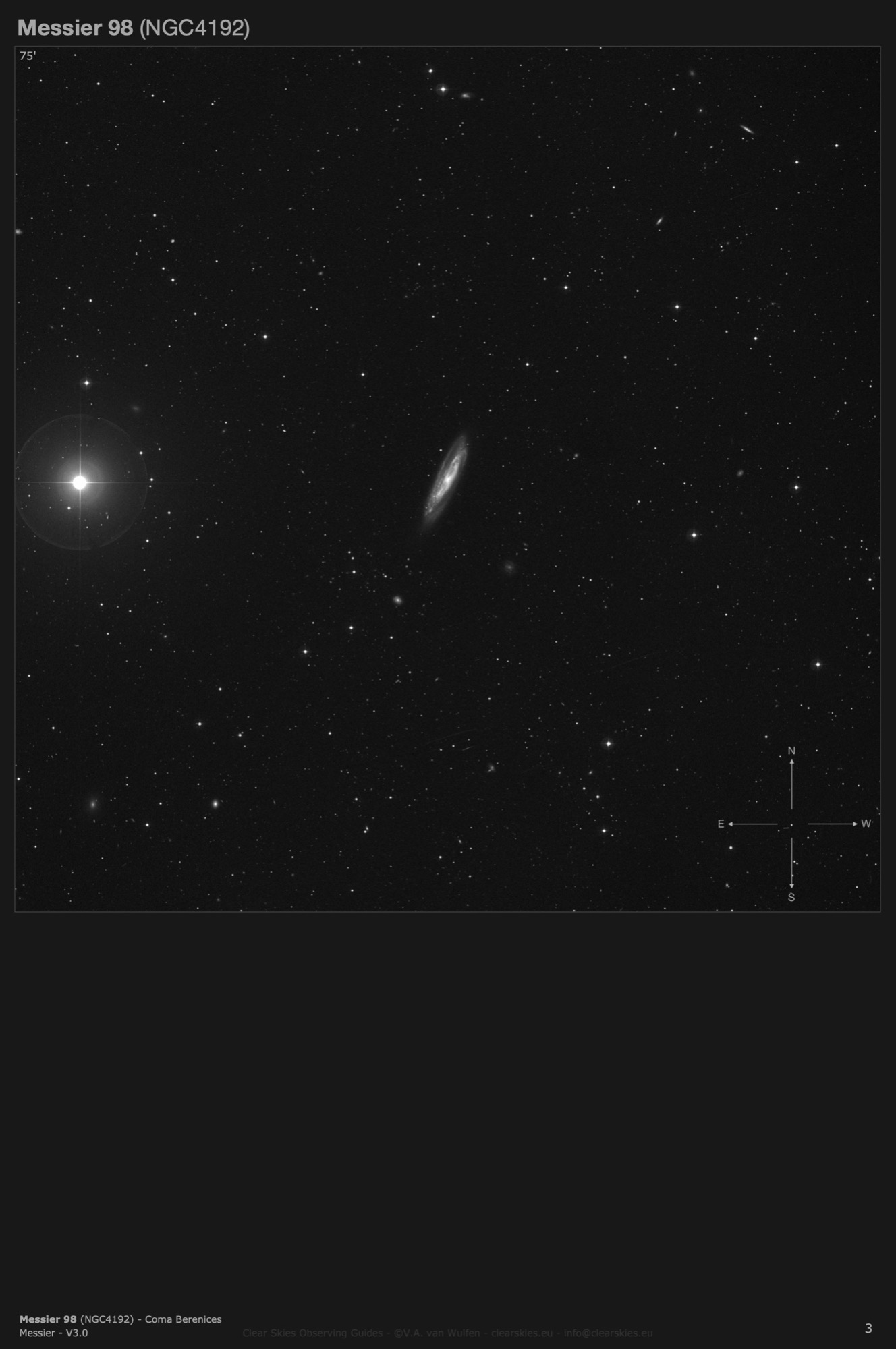 Galaxy Messier 98 (NGC4192) in Coma Berenices Galaxy Messier 98 (NGC4192) in Coma Berenices