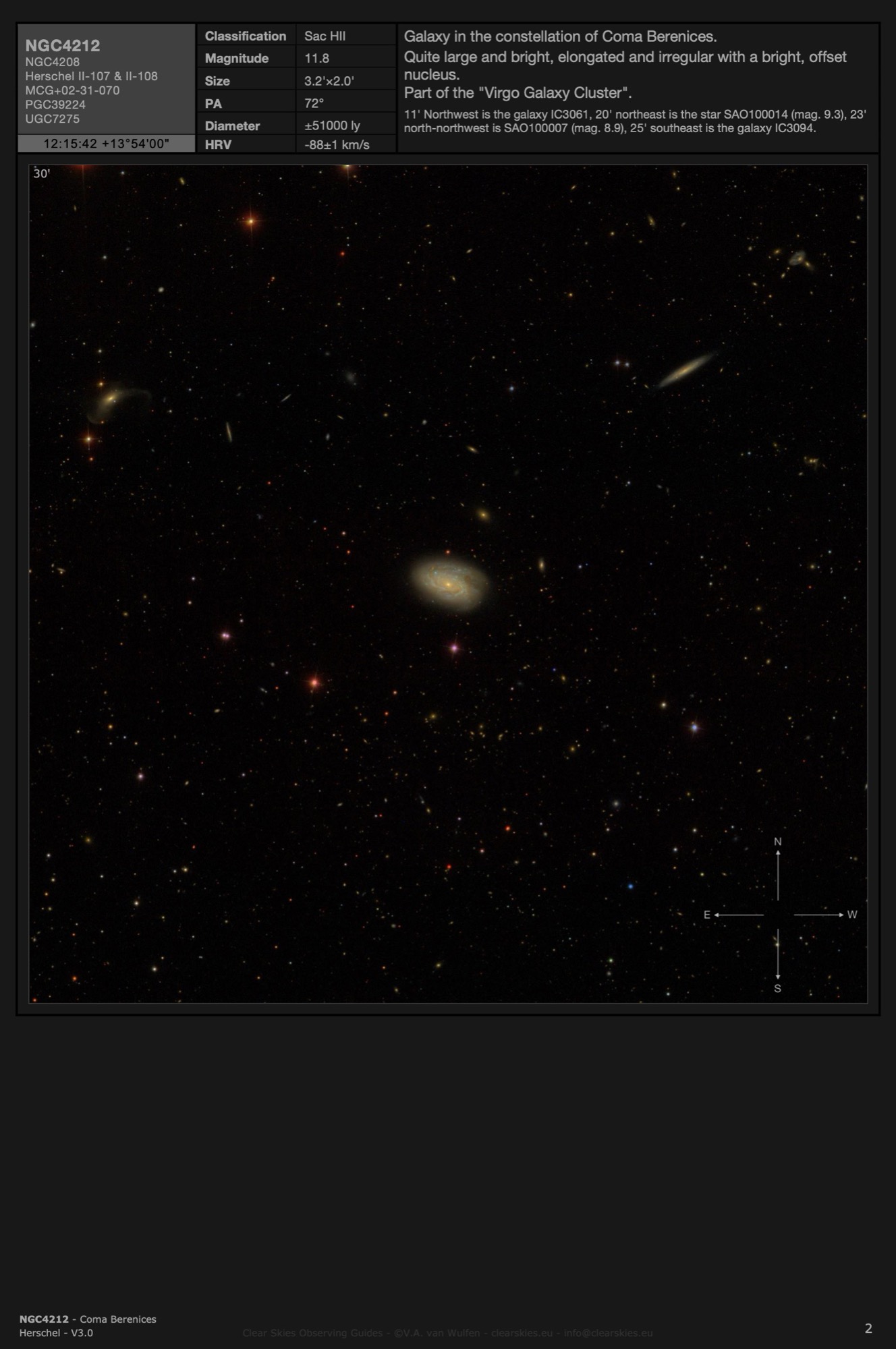 Galaxy NGC4212 in Coma Berenices Galaxy NGC4212 in Coma Berenices