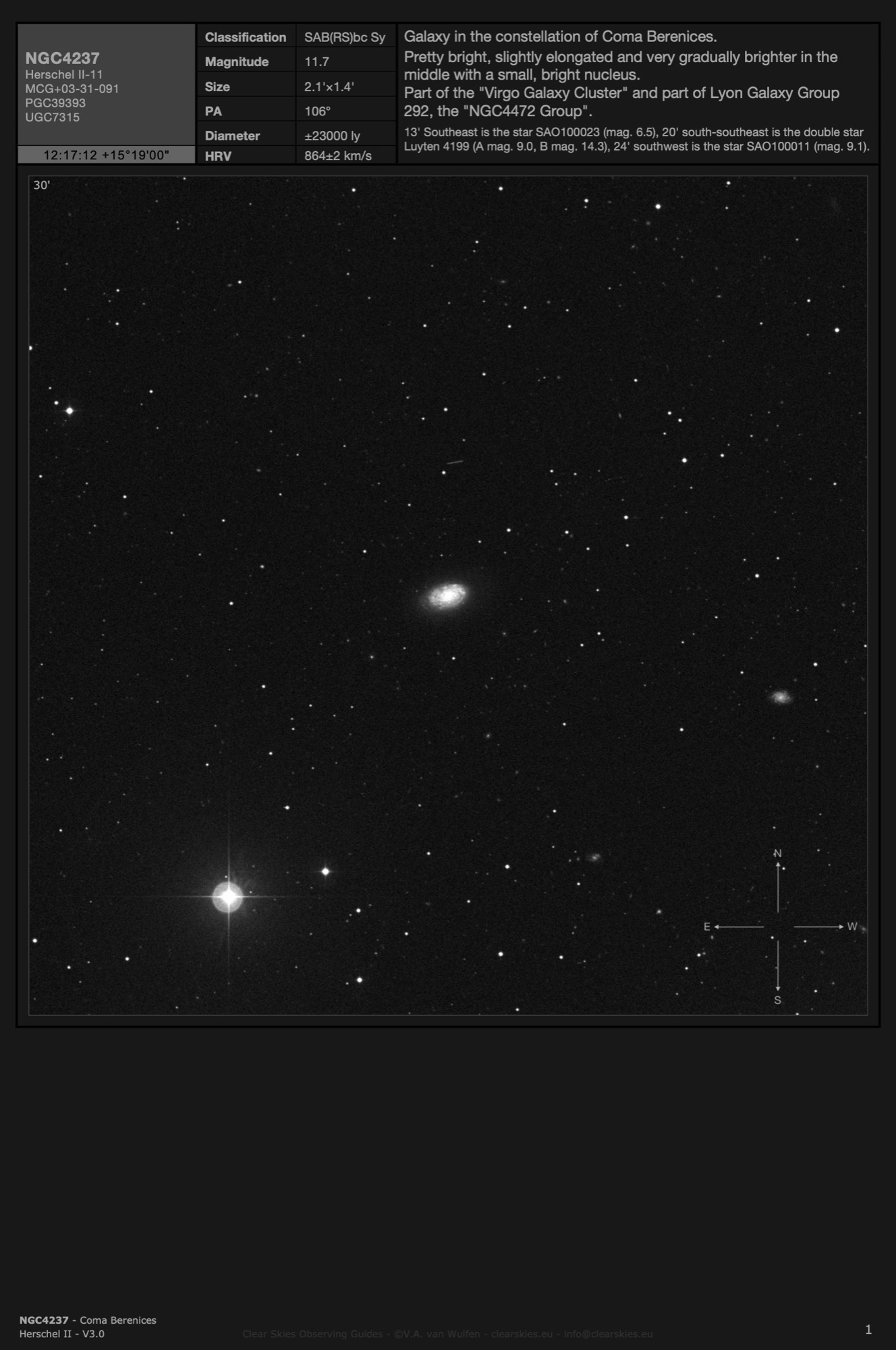 Galaxy NGC4237 in Coma Berenices Galaxy NGC4237 in Coma Berenices
