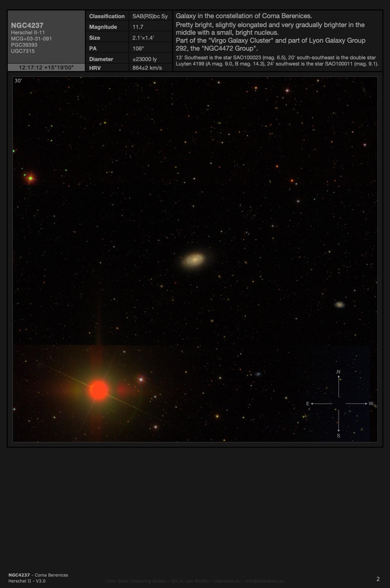 Galaxy NGC4237 in Coma Berenices Galaxy NGC4237 in Coma Berenices