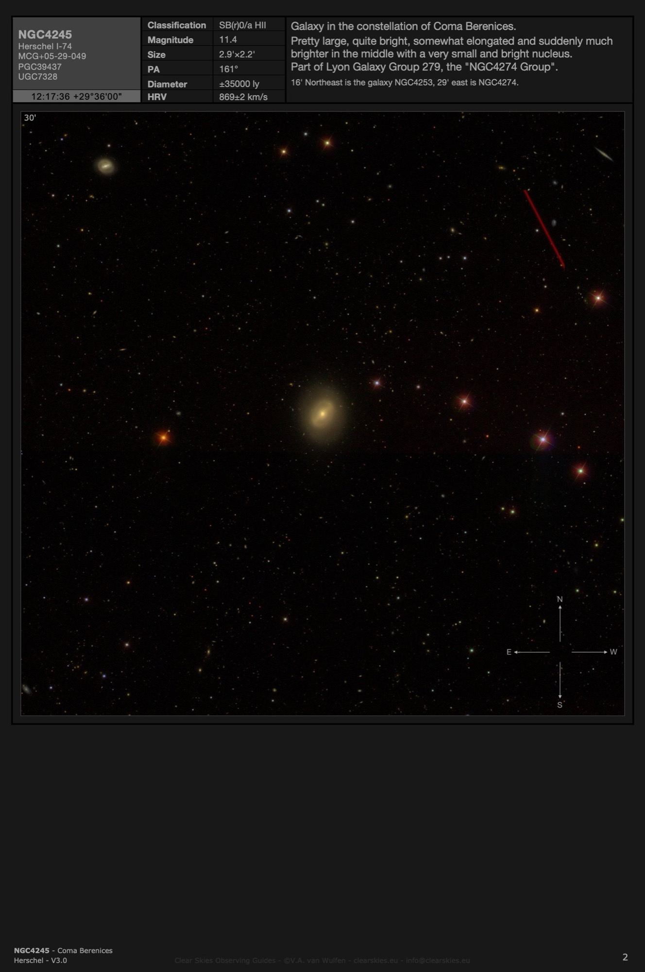 Galaxy NGC4245 in Coma Berenices Galaxy NGC4245 in Coma Berenices