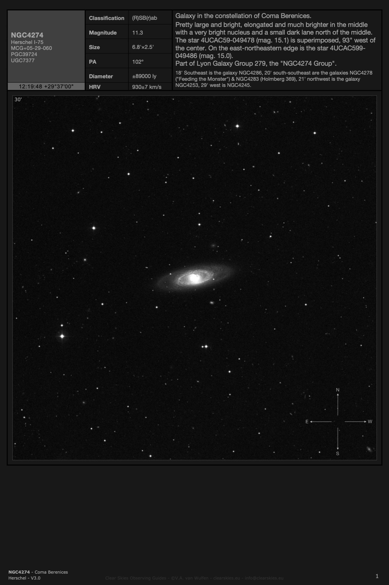 Galaxy NGC4274 in Coma Berenices Galaxy NGC4274 in Coma Berenices