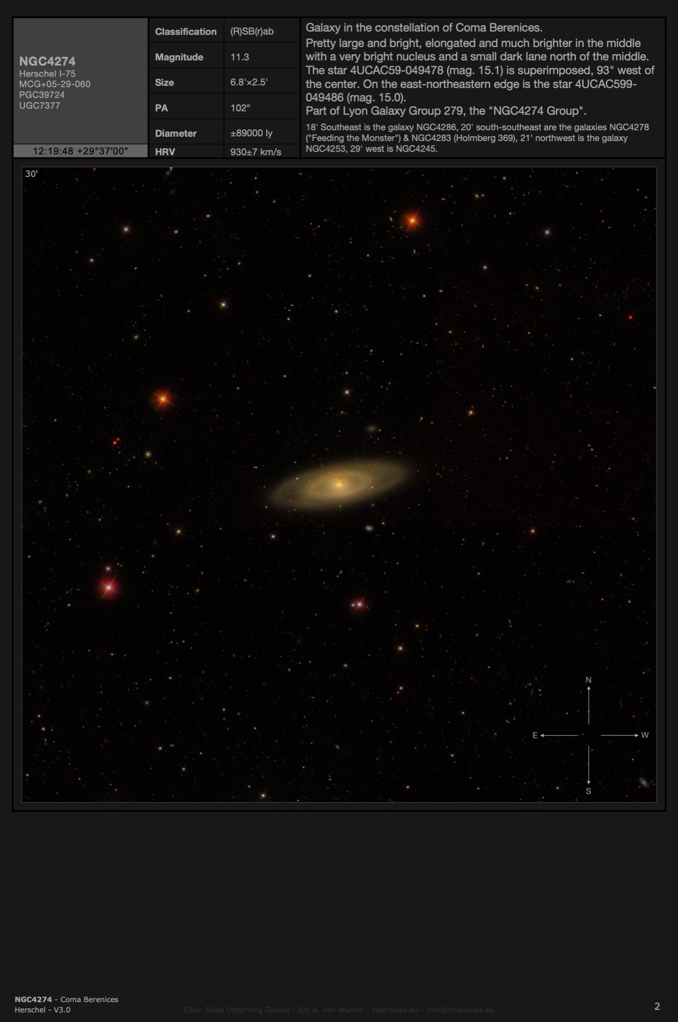 Galaxy NGC4274 in Coma Berenices Galaxy NGC4274 in Coma Berenices