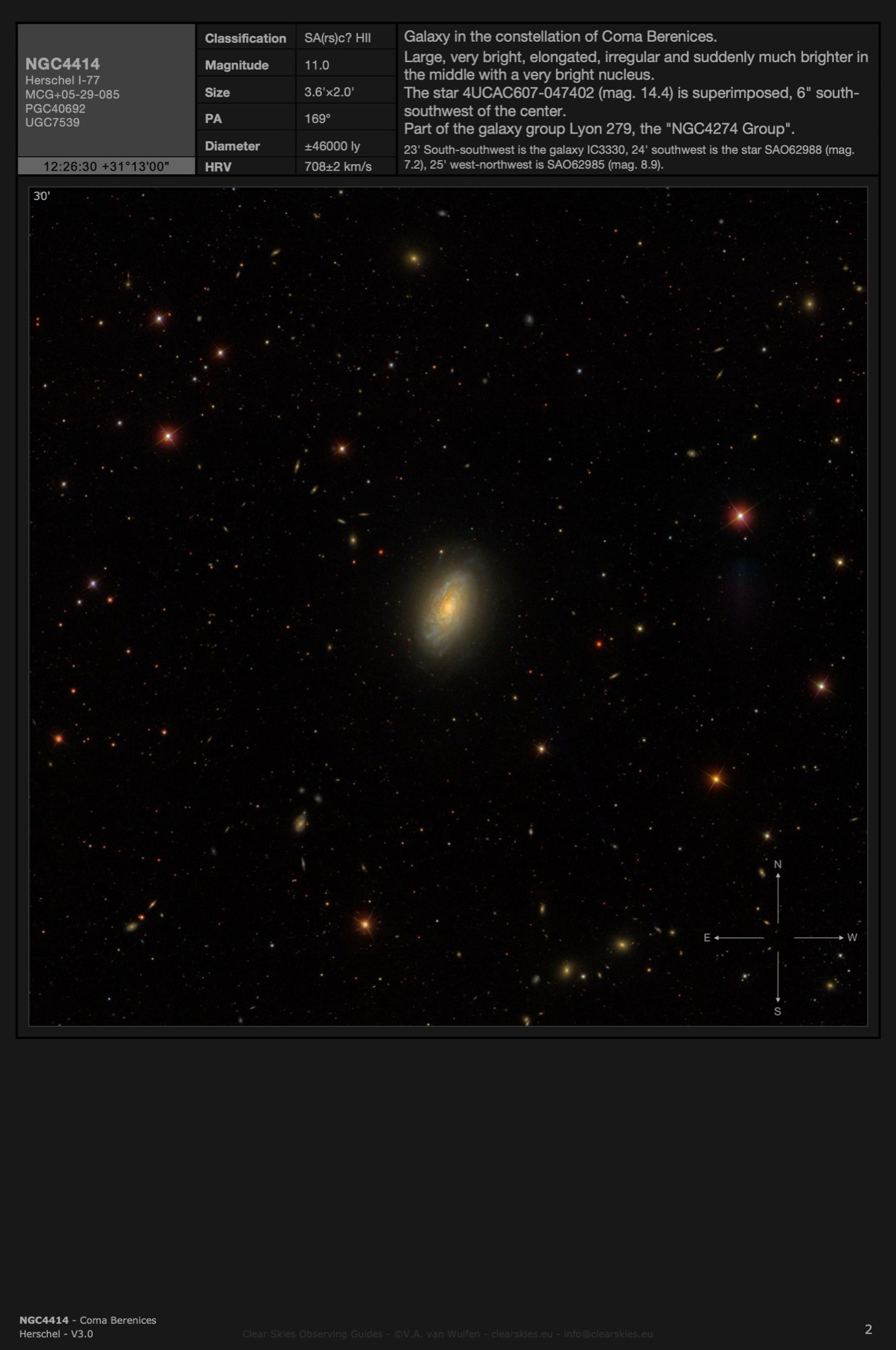 Galaxy NGC4414 in Coma Berenices Galaxy NGC4414 in Coma Berenices