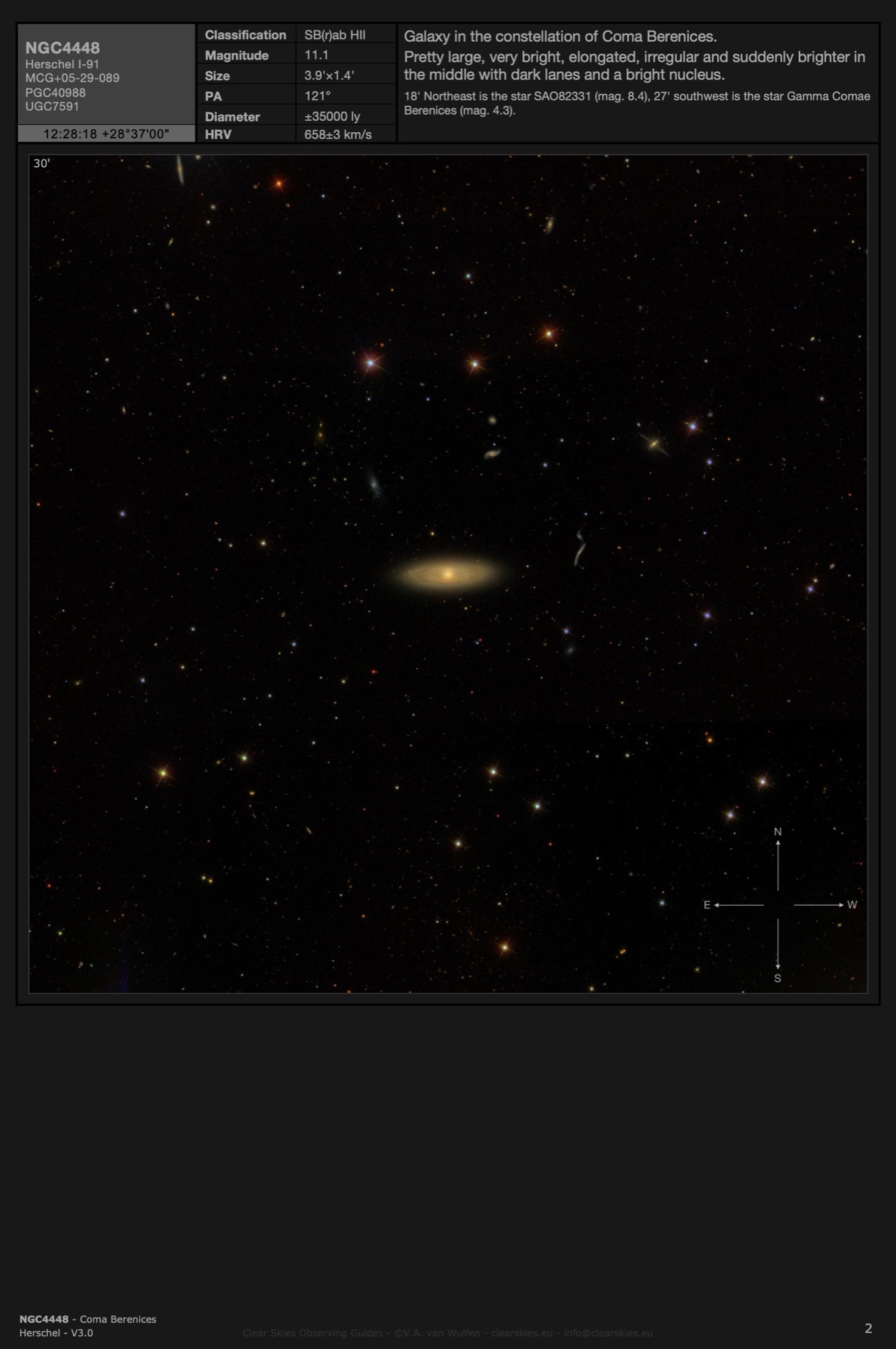 Galaxy NGC4448 in Coma Berenices Galaxy NGC4448 in Coma Berenices