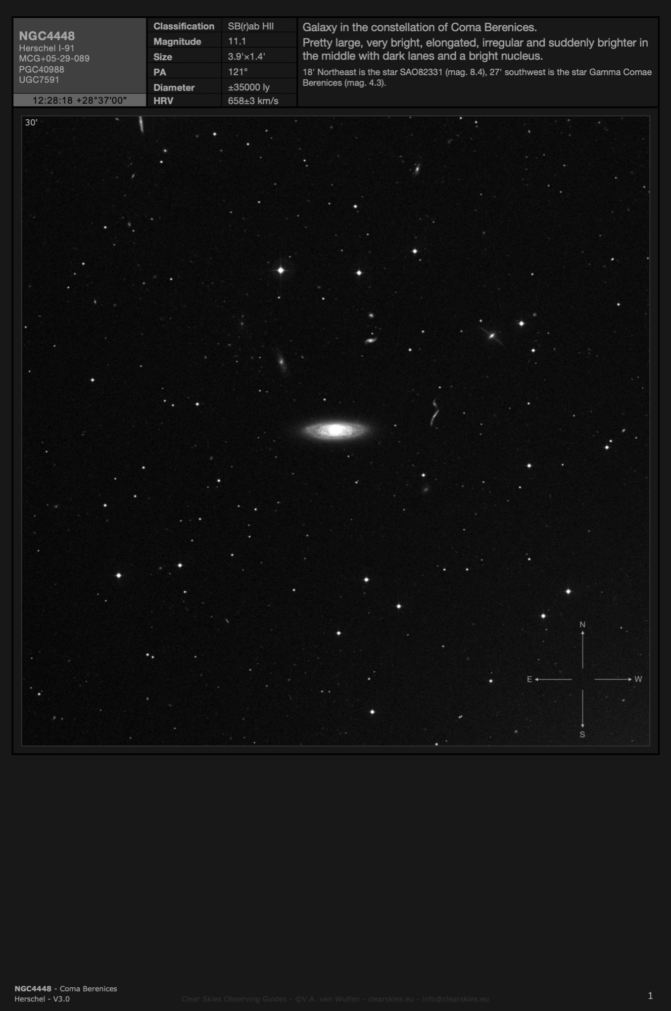 Galaxy NGC4448 in Coma Berenices Galaxy NGC4448 in Coma Berenices