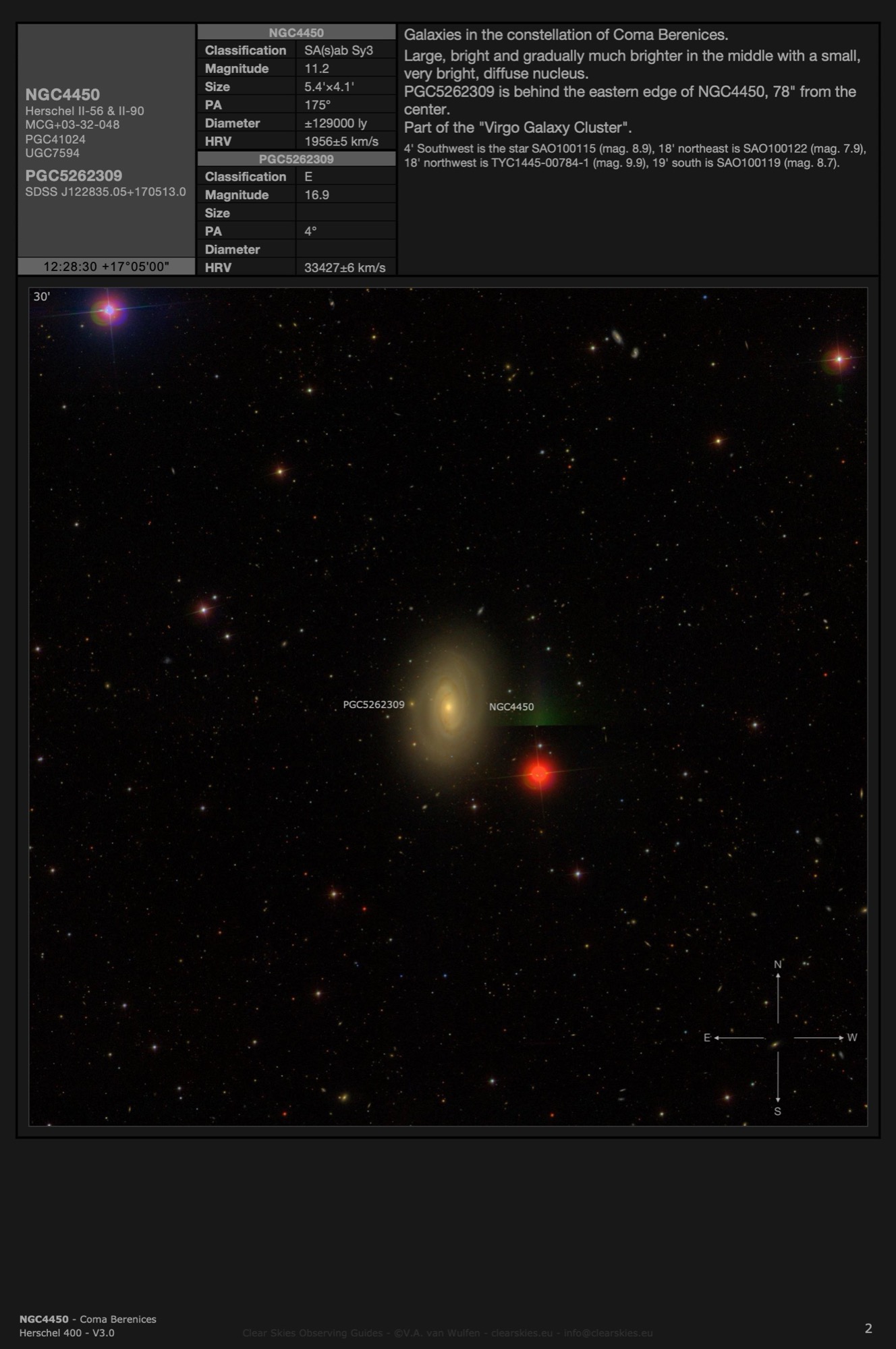 Galaxy pair NGC4450 & PGC5262309 in Coma Berenices Galaxy pair NGC4450 & PGC5262309 in Coma Berenices
