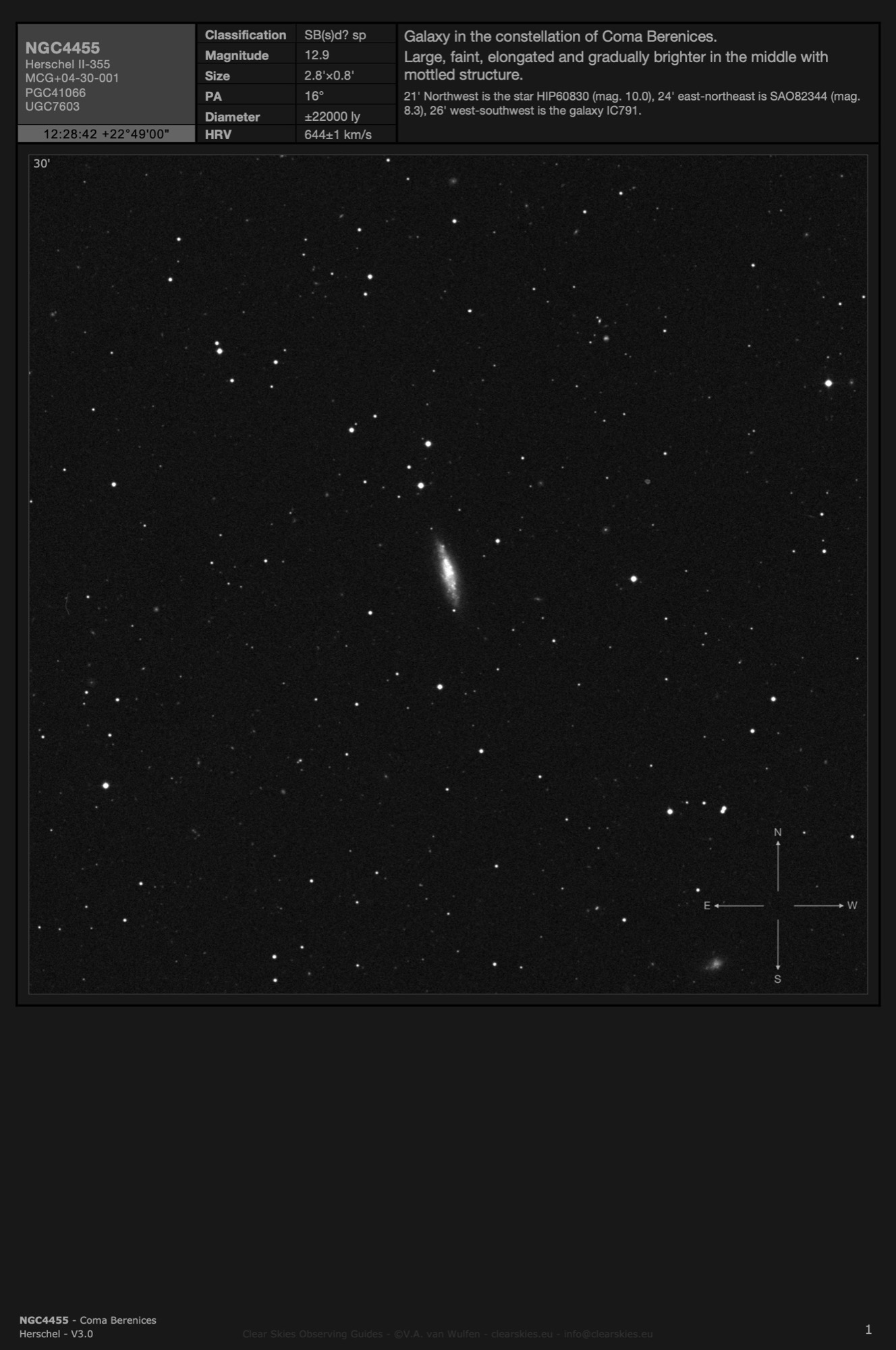 Galaxy NGC4455 in Coma Berenices Galaxy NGC4455 in Coma Berenices