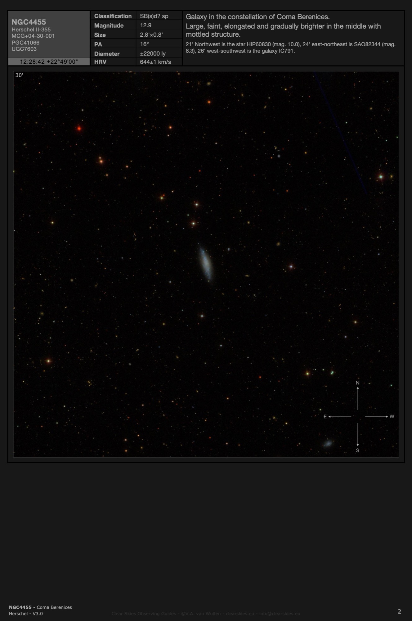 Galaxy NGC4455 in Coma Berenices Galaxy NGC4455 in Coma Berenices