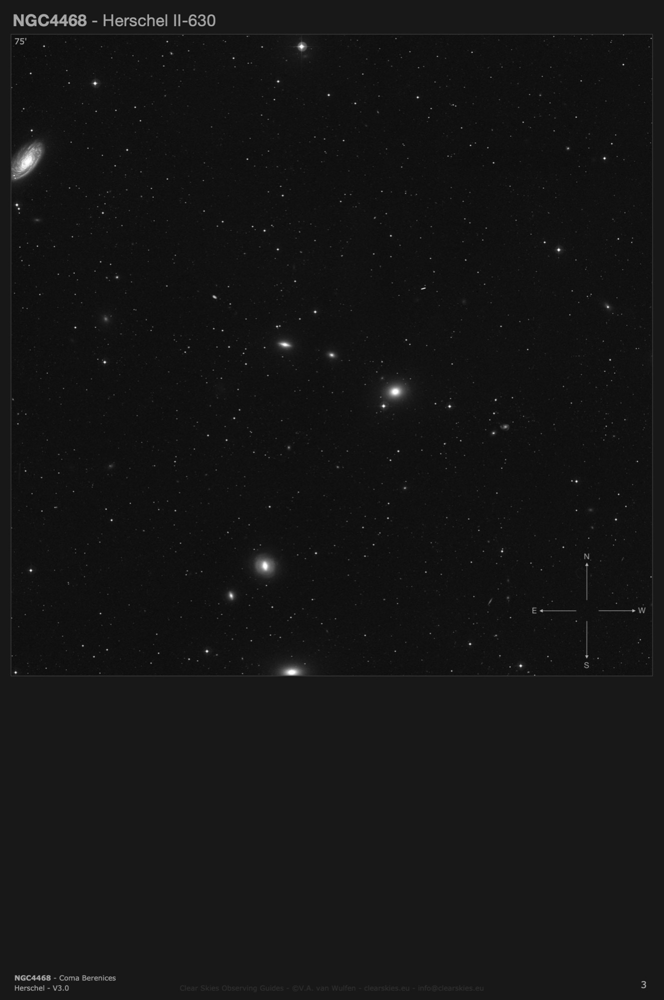 Galaxy NGC4468, flanked by NGC4474 & NGC4459, in the constellation of Coma Berenices