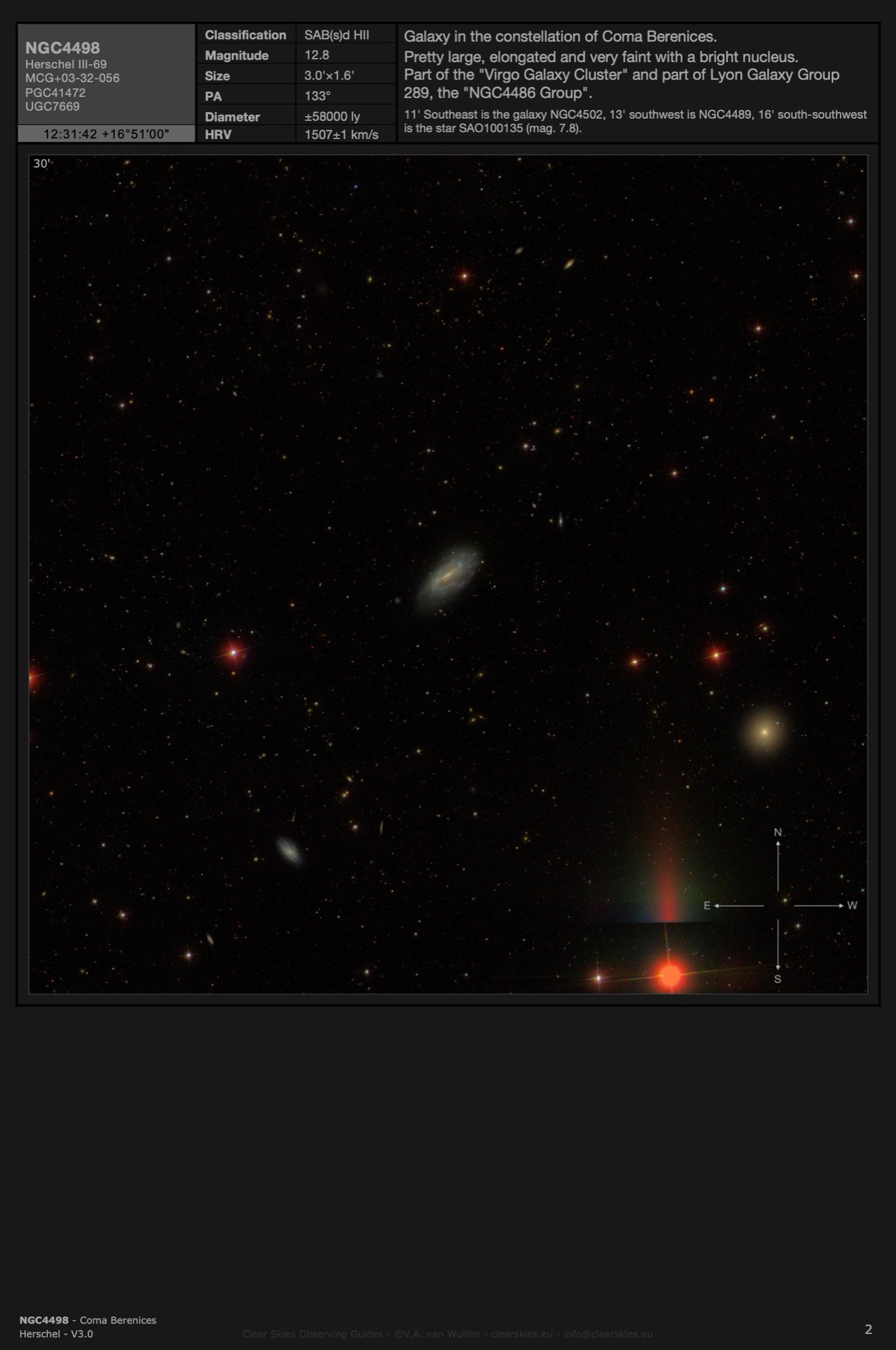 Galaxy NGC4498 in Coma Berenices Galaxy NGC4498 in Coma Berenices