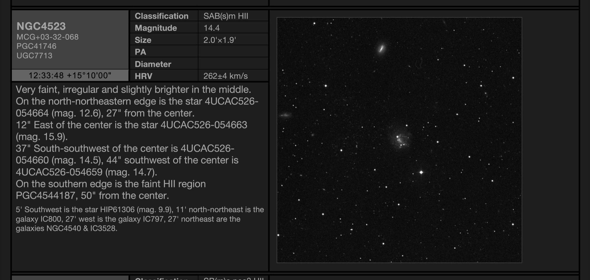 Galaxy NGC4523 in Coma Berenices Galaxy NGC4523 in Coma Berenices