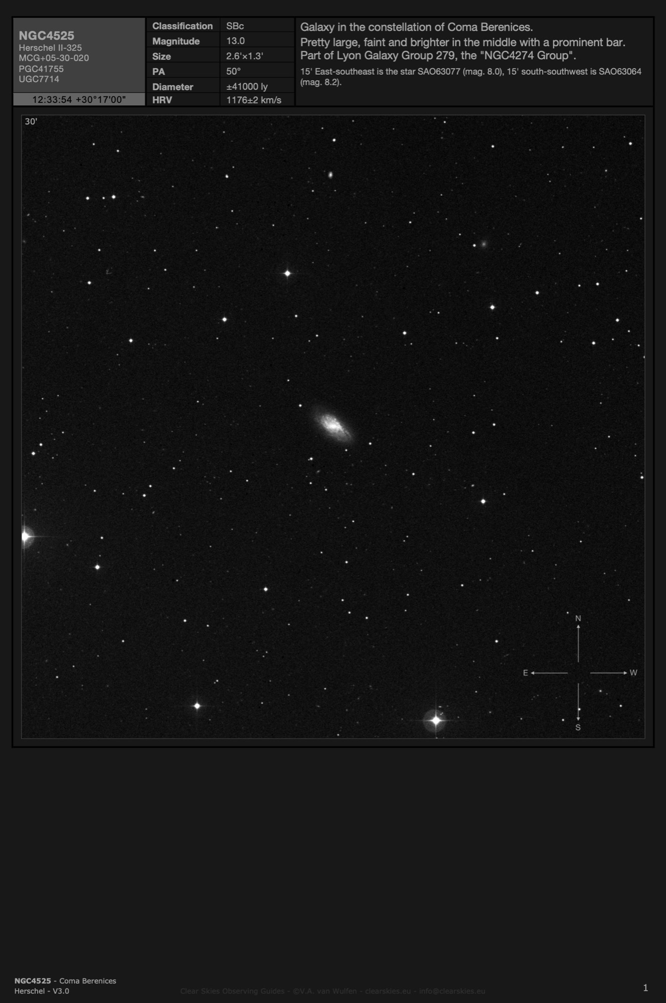 Galaxy NGC4525 in Coma Berenices Galaxy NGC4525 in Coma Berenices