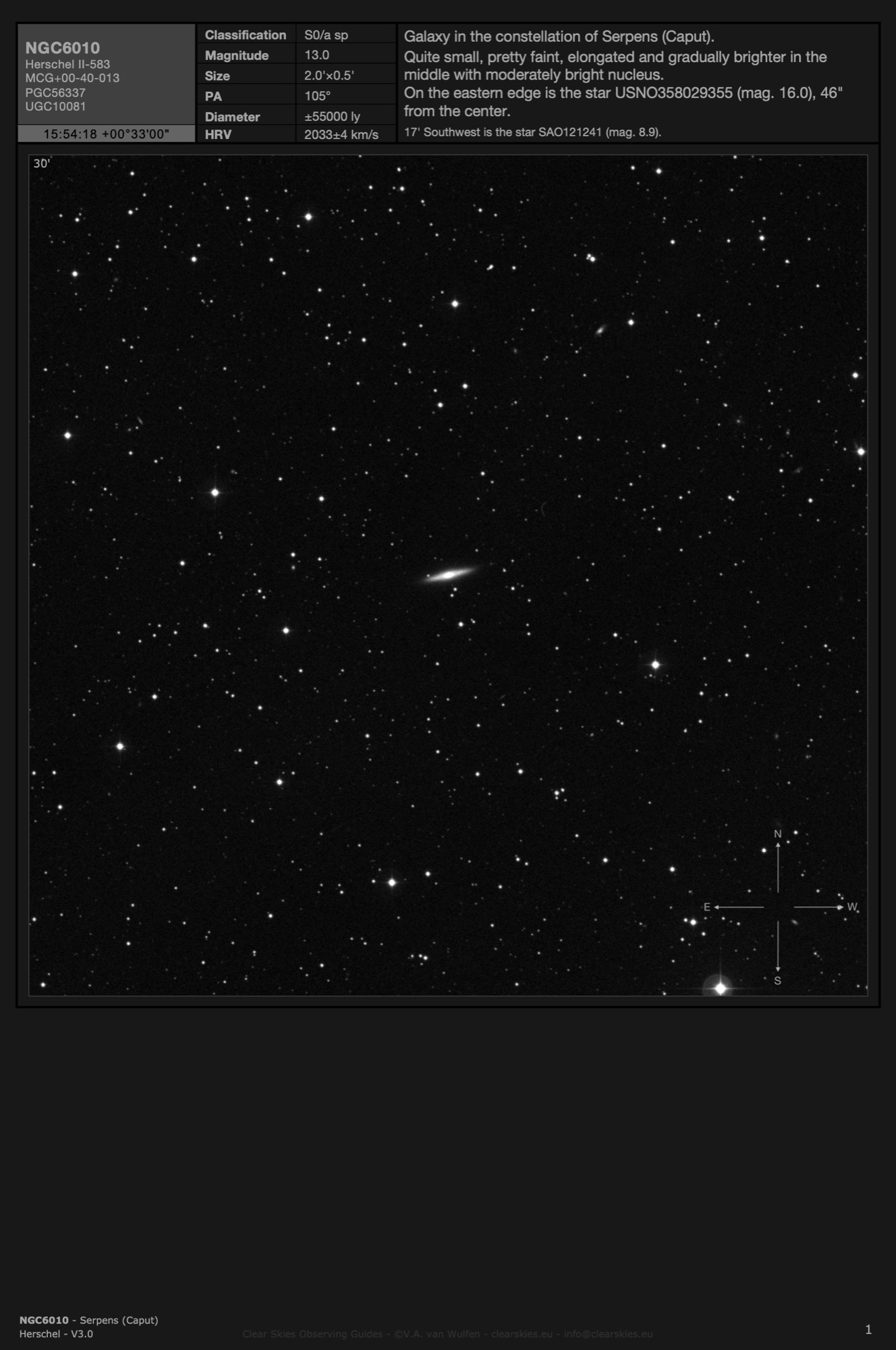 Galaxy NGC6010 in Serpens (Caput) Galaxy NGC6010 in Serpens (Caput)