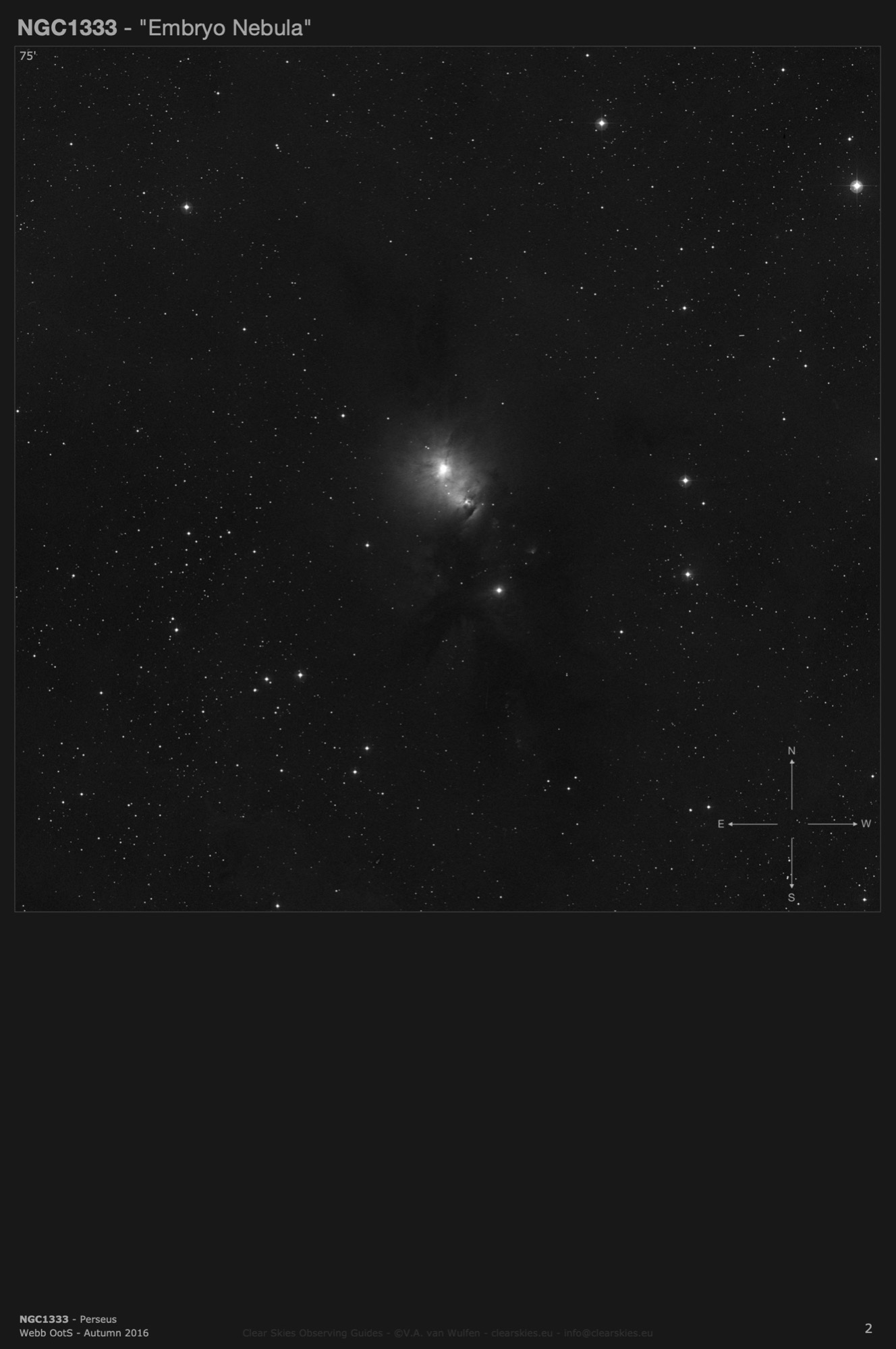 Reflection nebula NGC1333 - the "Embryo Nebula" in Perseus Reflection nebula NGC1333 - the "Embryo Nebula" in Perseus
