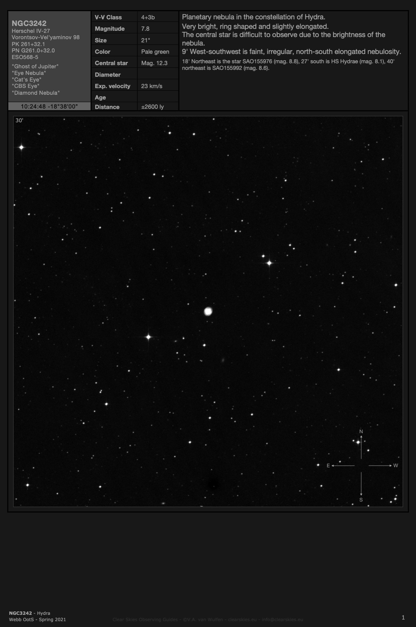 Planetary nebula NGC3242 - the "Ghost of Jupiter" in Hydra Planetary nebula NGC3242 - the "Ghost of Jupiter" in Hydra