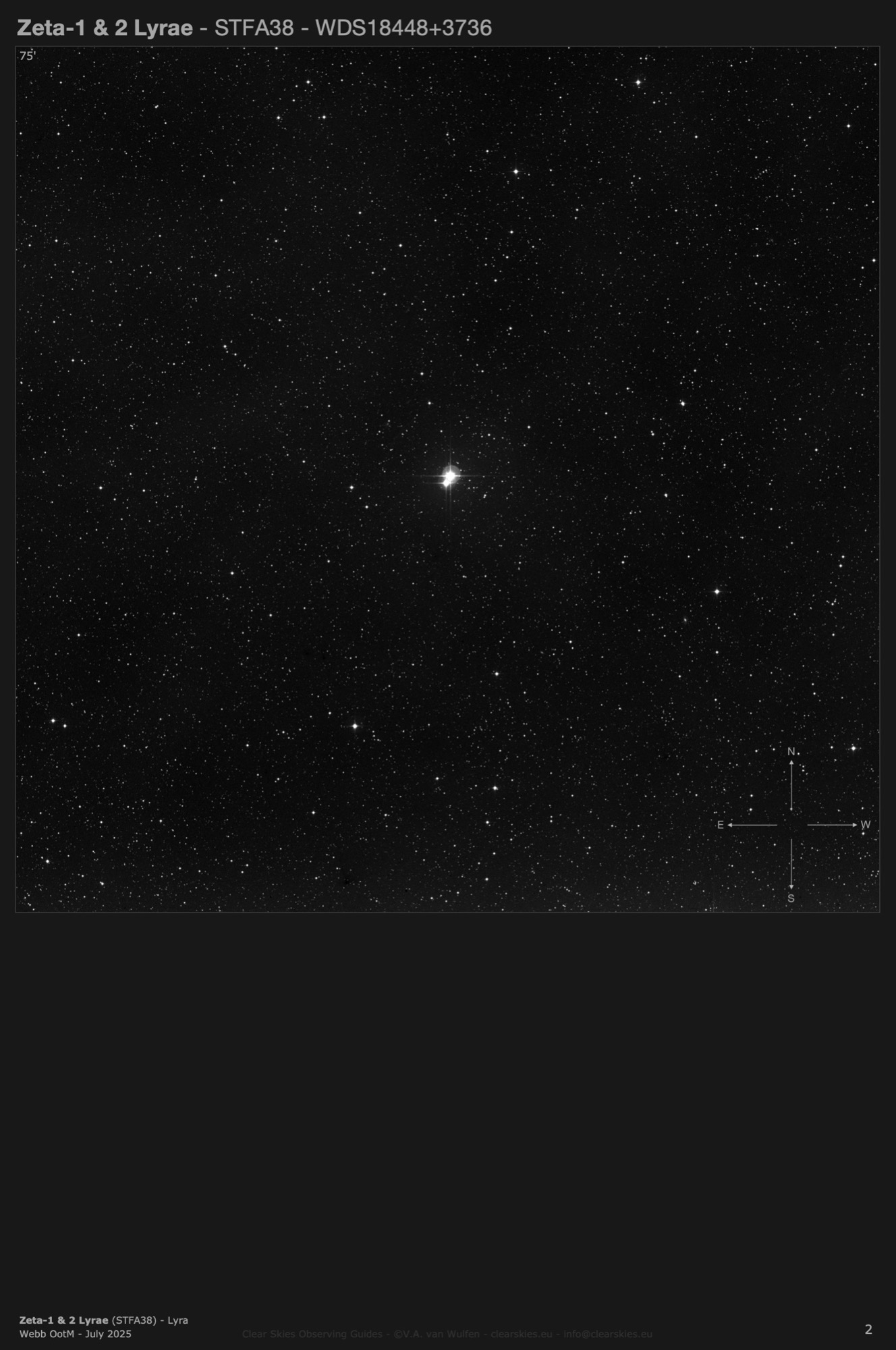 Double star Zeta-1 & 2 Lyrae (STFA 38 - WDS18488+3736) in Lyra Double star Zeta-1 & 2 Lyrae (STFA 38 - WDS18488+3736) in Lyra
