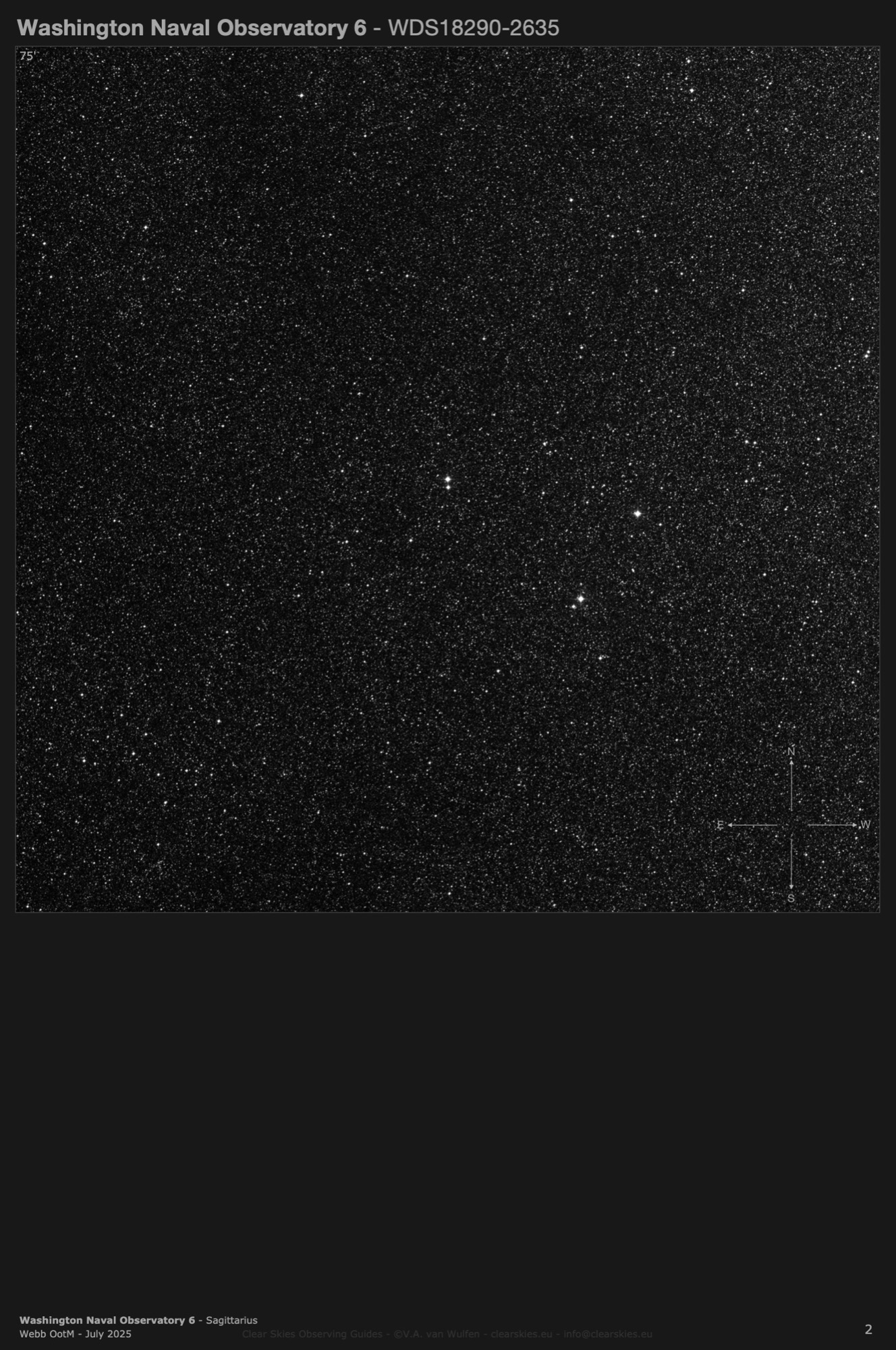 Washington Naval Observatory 6 (WDS18290-2635) in Sagittarius Washington Naval Observatory 6 (WDS18290-2635) in Sagittarius