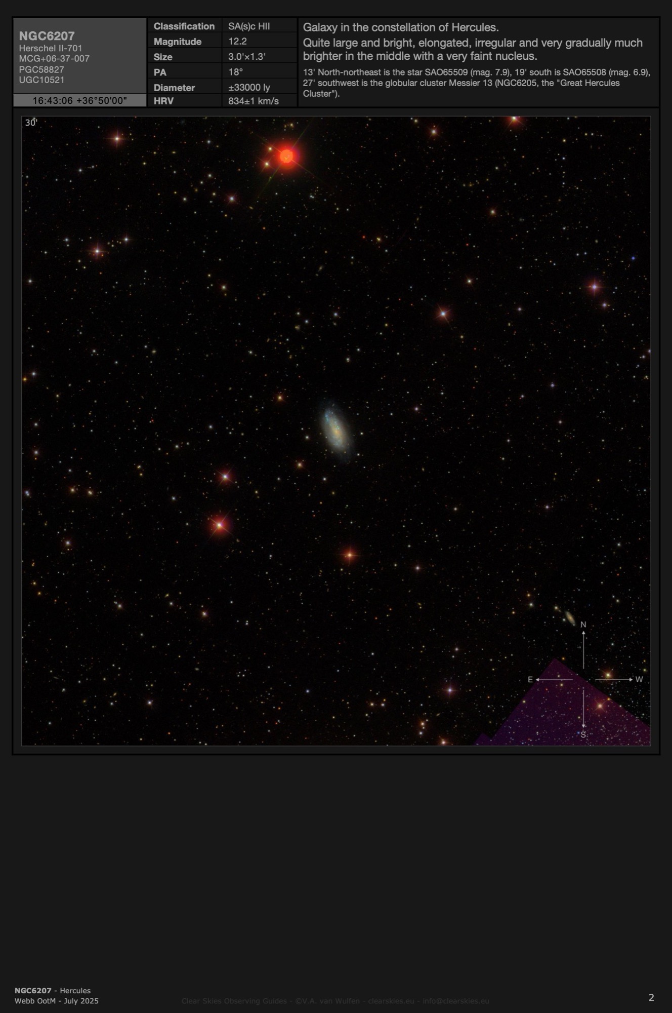 Galaxy NGC6207 in Hercules Galaxy NGC6207 in Hercules