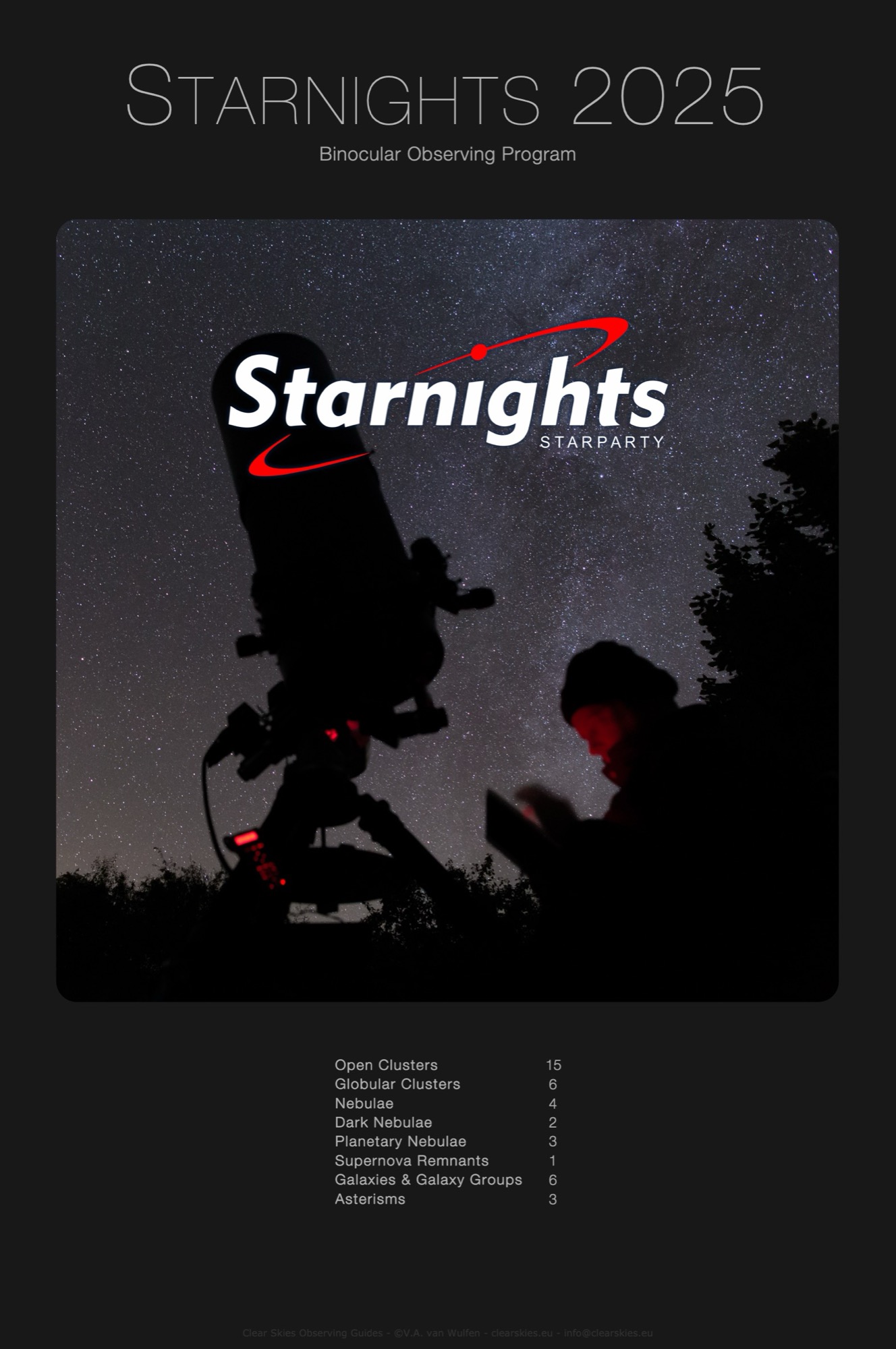 Starnights 2025 - Binocular Observing Program - index