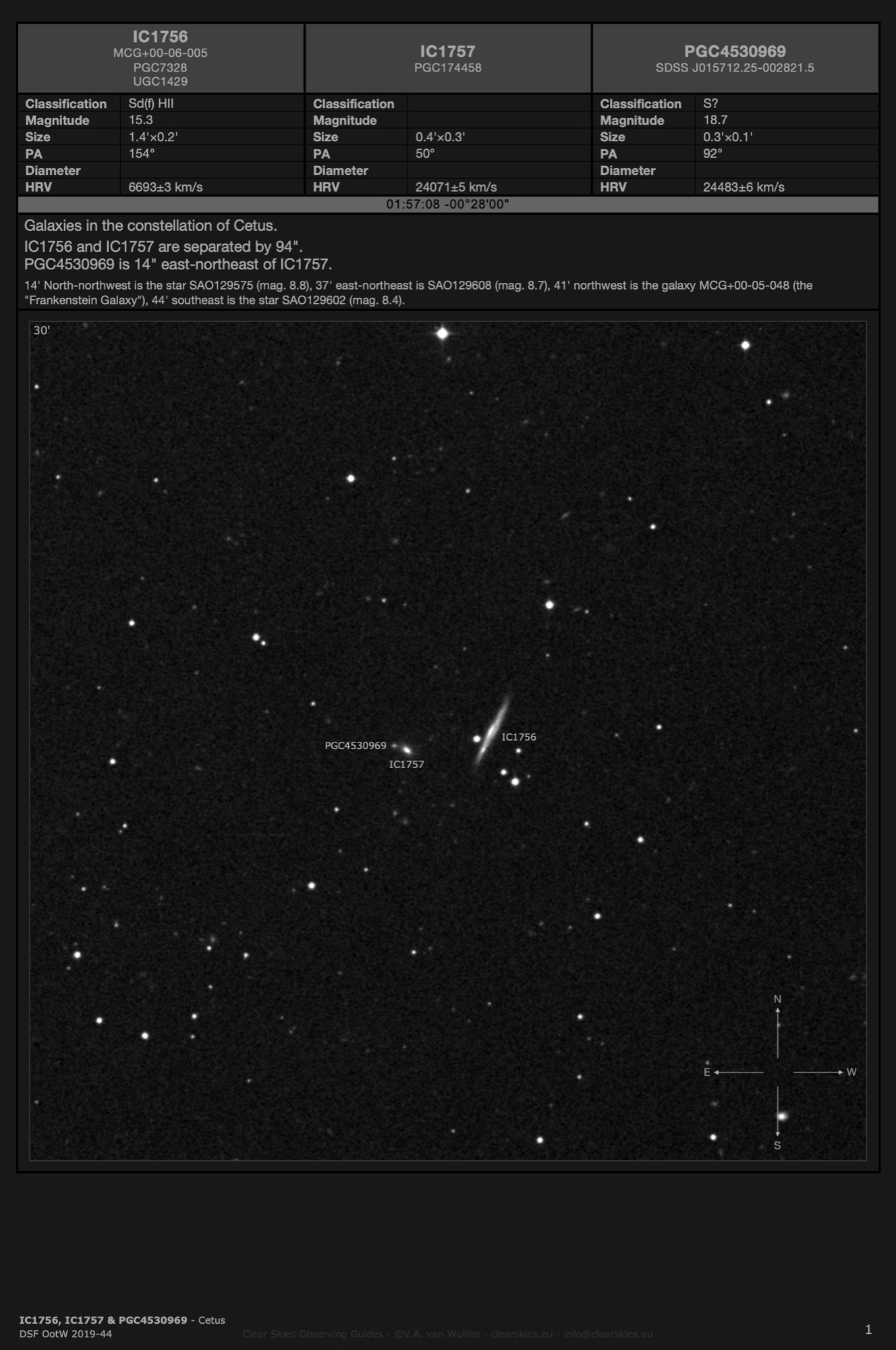 Galaxy group IC1756, IC1757 & PGC4530969 in Cetus