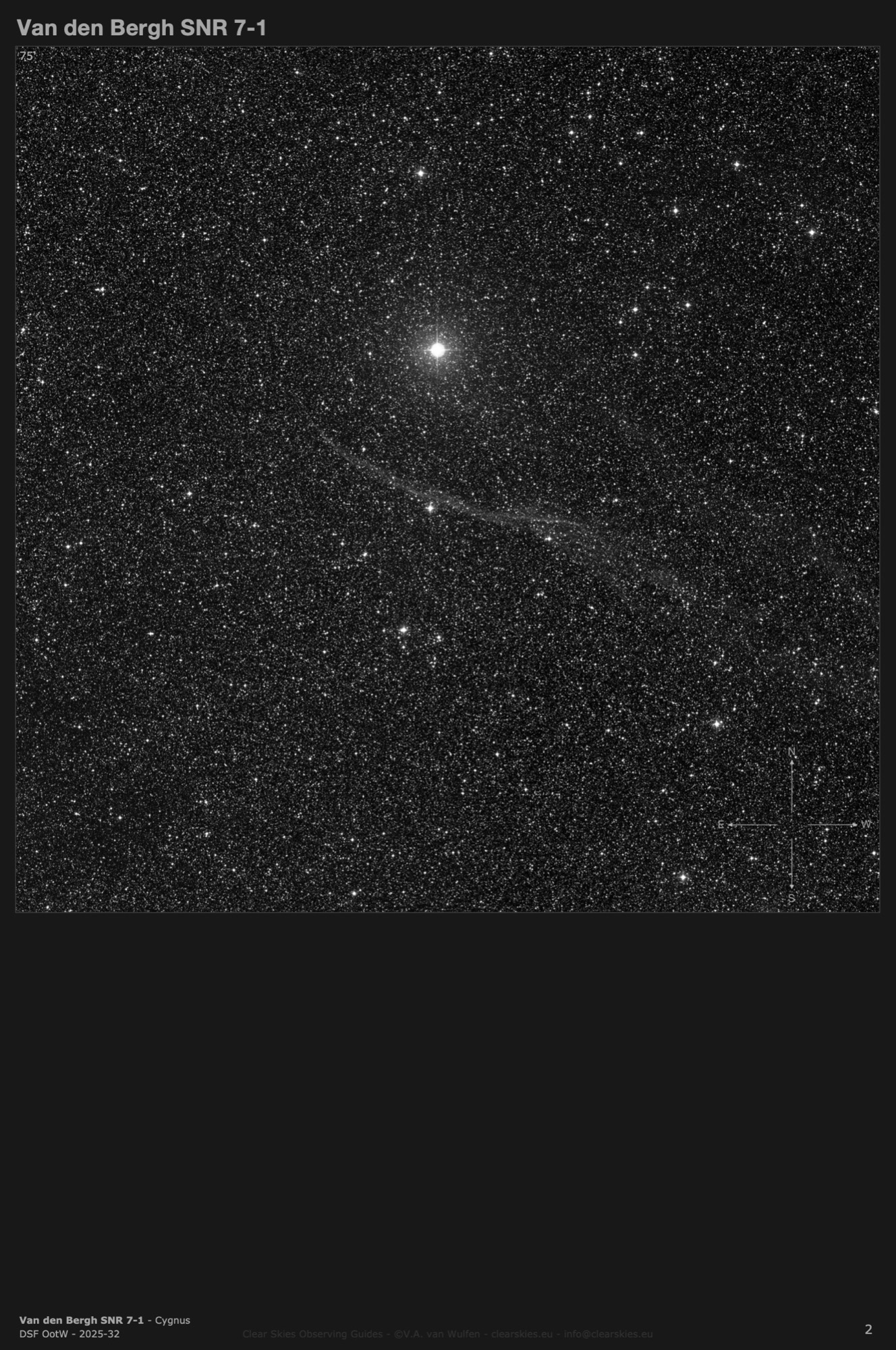 Supernova remnant Van den Bergh SNR 7-1 in Cygnus Supernova remnant Van den Bergh SNR 7-1 in Cygnus