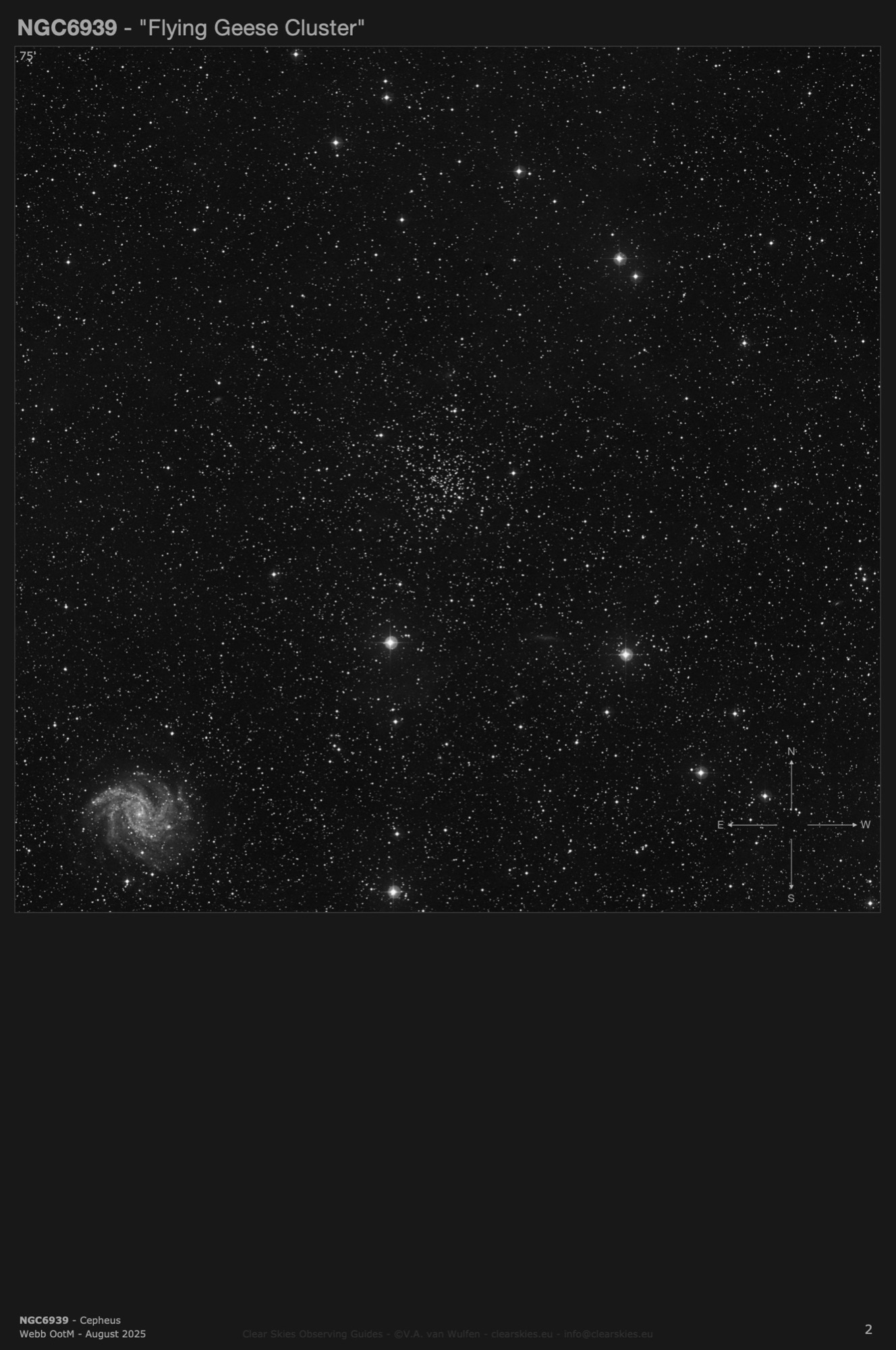 Open cluster NGC6939 - the "Flying Geese Cluster" in Cepheus Open cluster NGC6939 - the "Flying Geese Cluster" in Cepheus